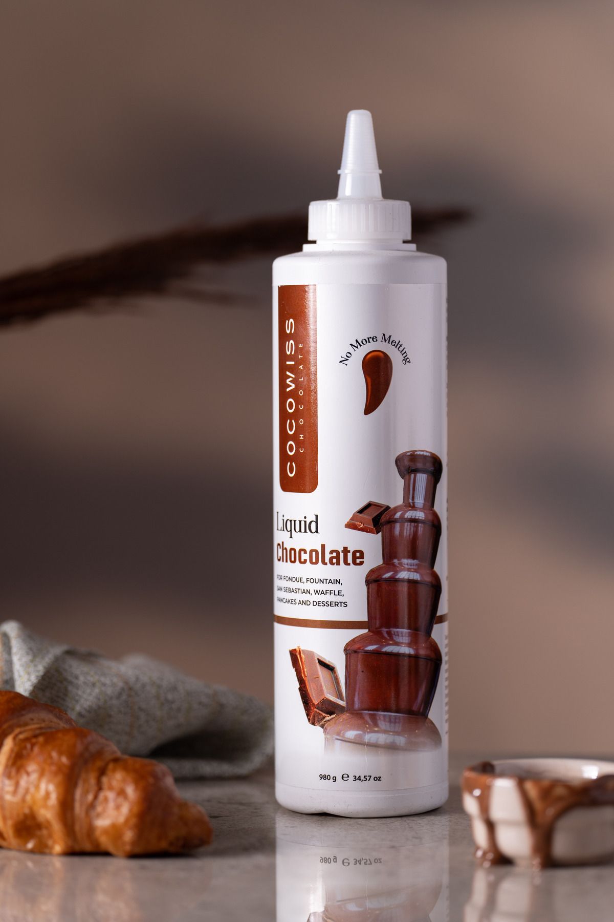 COCOWISS CHOCOLATE Sıvı Çikolata - Fondü Şelale Çikolatası - 980 gr