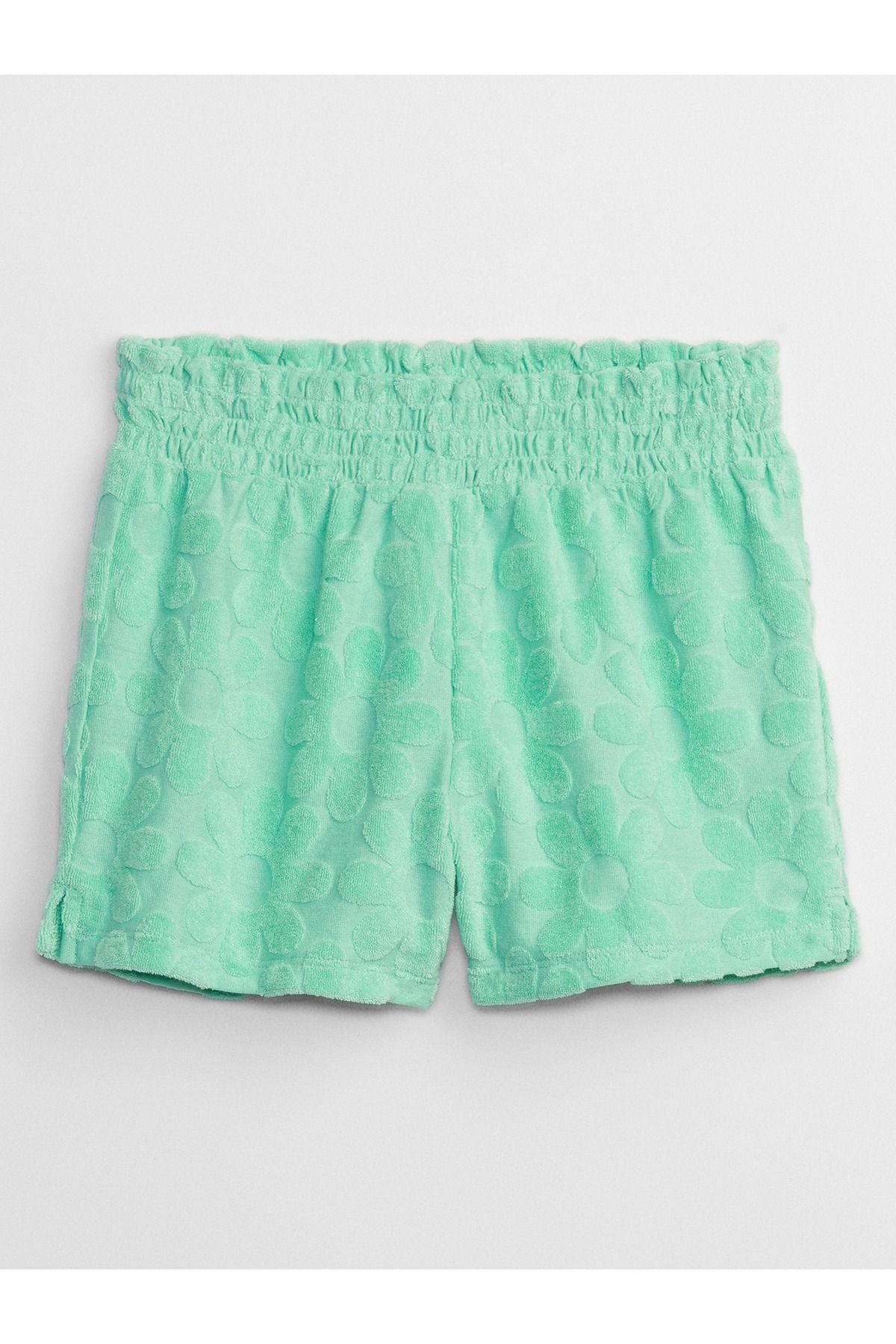 GAP Kız Çocuk Yeşil Çiçek Desenli Havlu Kumaş Pull-on Şort