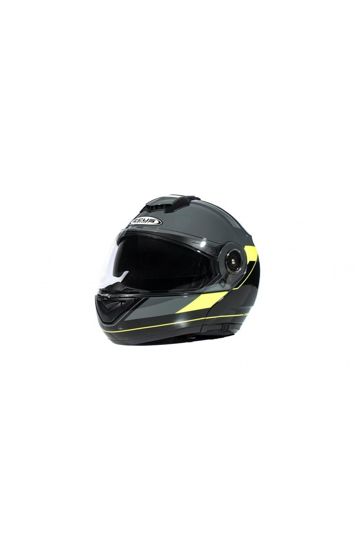 ZEUS Zs-3050 Be7 Çene Açılır Kask Gri-neon Sarı
