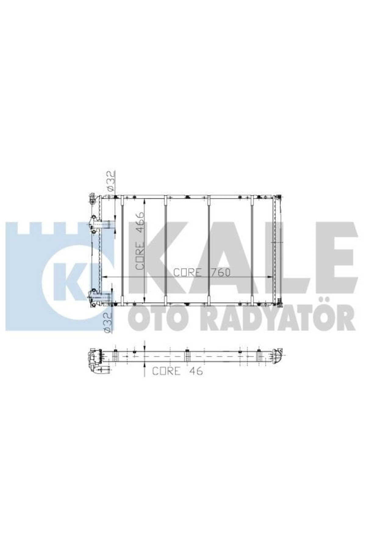 0543432PA Su Radyatörü Master II 98- 2.5D S8U Movano A 98- 2 Sıra Cu Pl 760X466X34