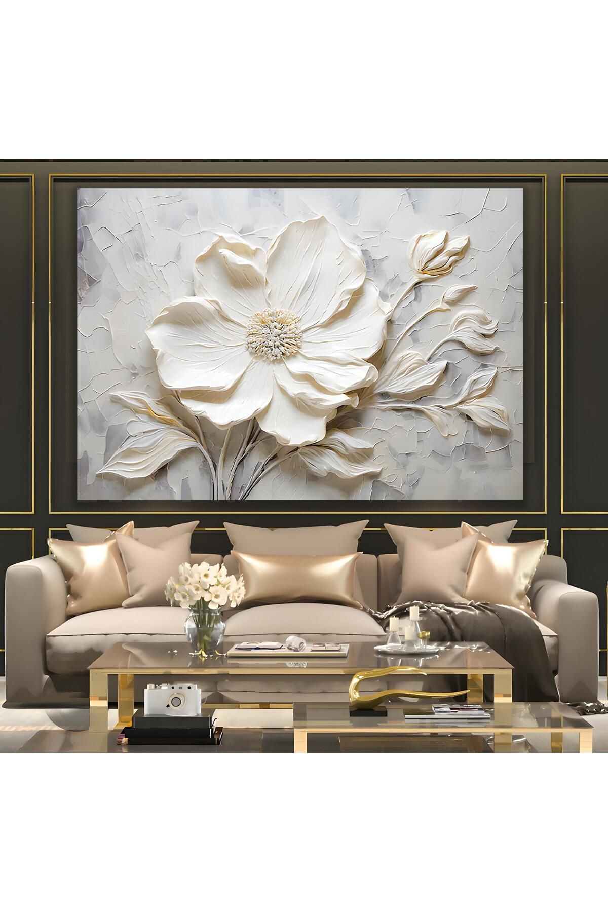 EMYA HOME 3D Çiçekler Kanvas Tablo