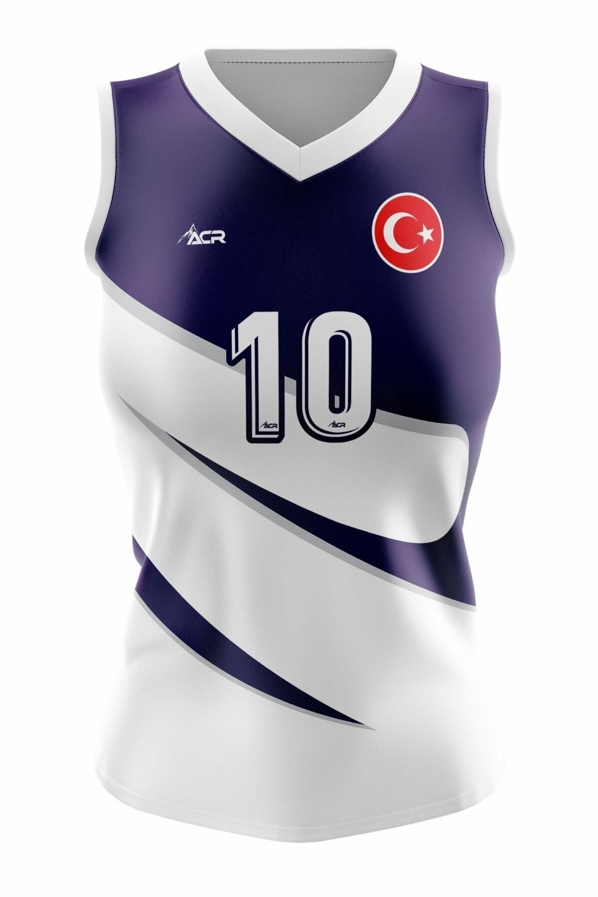 ACR Giyim Tekstil Forma Baskı Voleybol Forması Model Star - Kişiye Özel Isim Ve Numara Yazılabilir, Dijital Baskı Tasarım Tek Üst