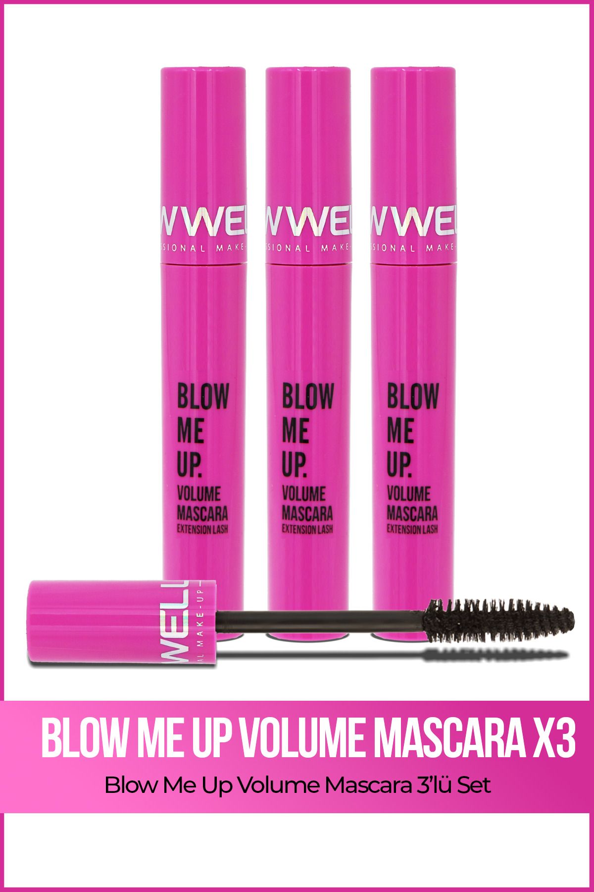 New Well 3x Blow Me Up Volume Mascara 8 ML Üçlü Set