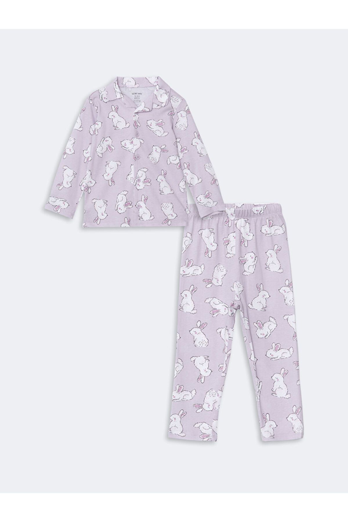 LC Waikiki LCW baby Gömlek Yaka Kız Bebek Pijama Takımı