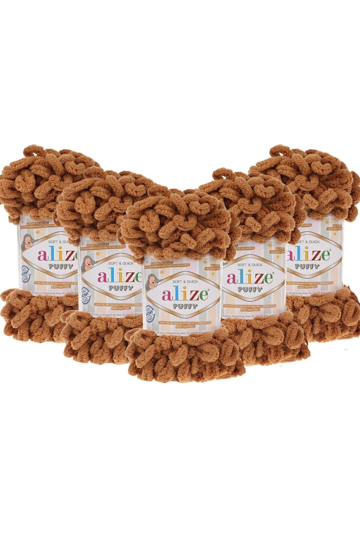 Alize ( 5 Adet ) El Örgü Ipliği 5'li Paket - 179 Deve Tüyü - 100 Gr. 9 Mt. Parmak Örgü Ipi