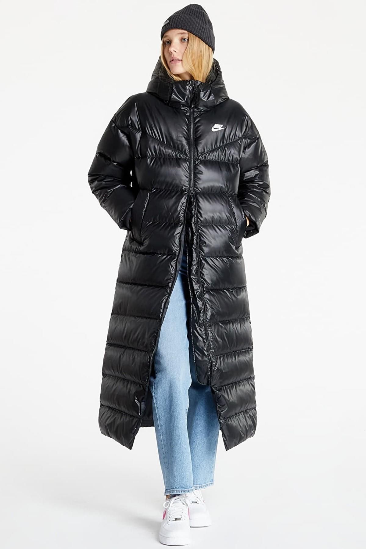 Nike Sportswear Down Fill Jacket Kaz Tüyü Geniş Kalıp Uzun Siyah Mont