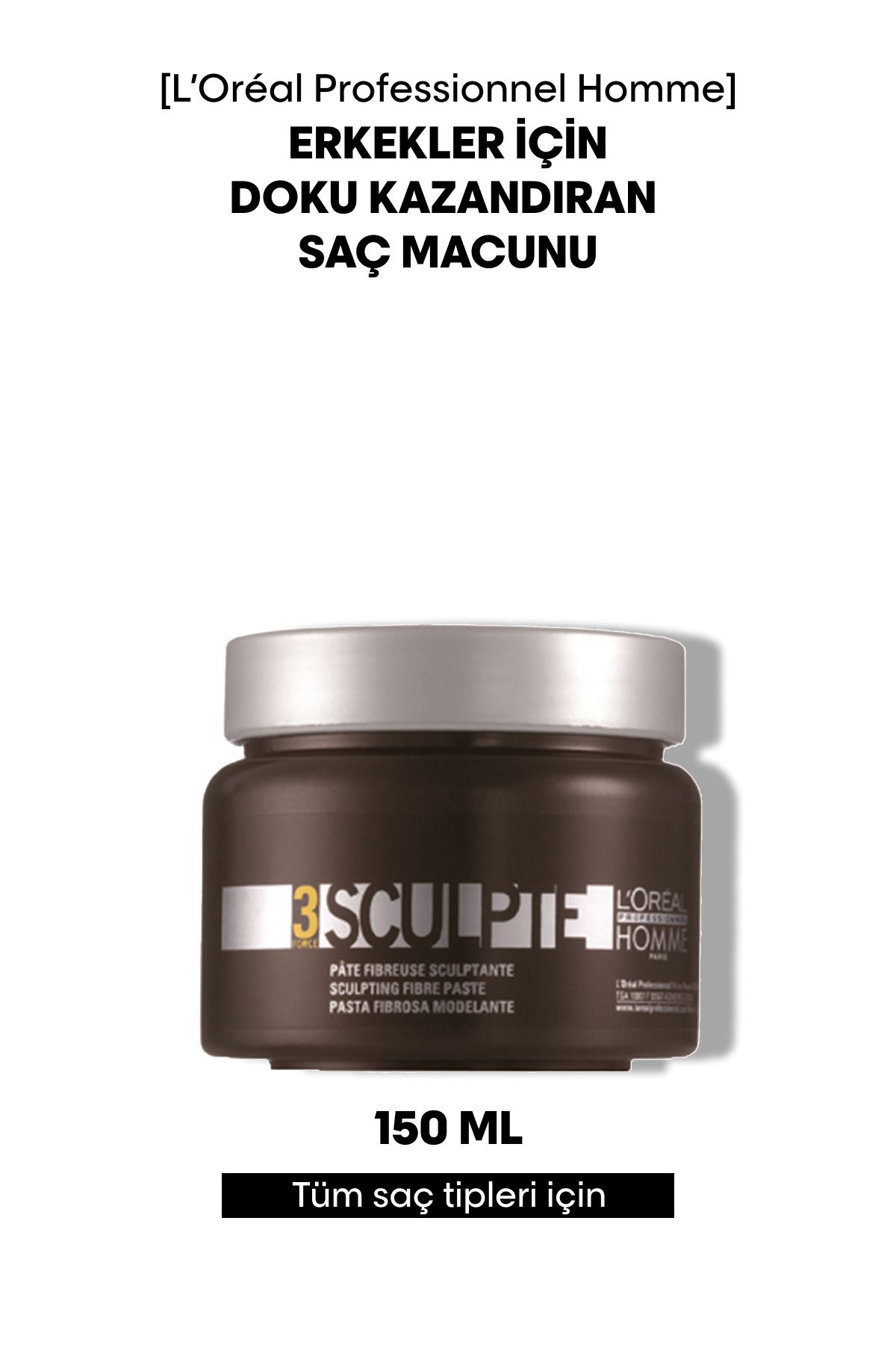 L'oreal Professionnel Loreal Professionnel Erkekler Için Doku Kazandıran Saç Macunu - Homme Sculpte 150 ml
