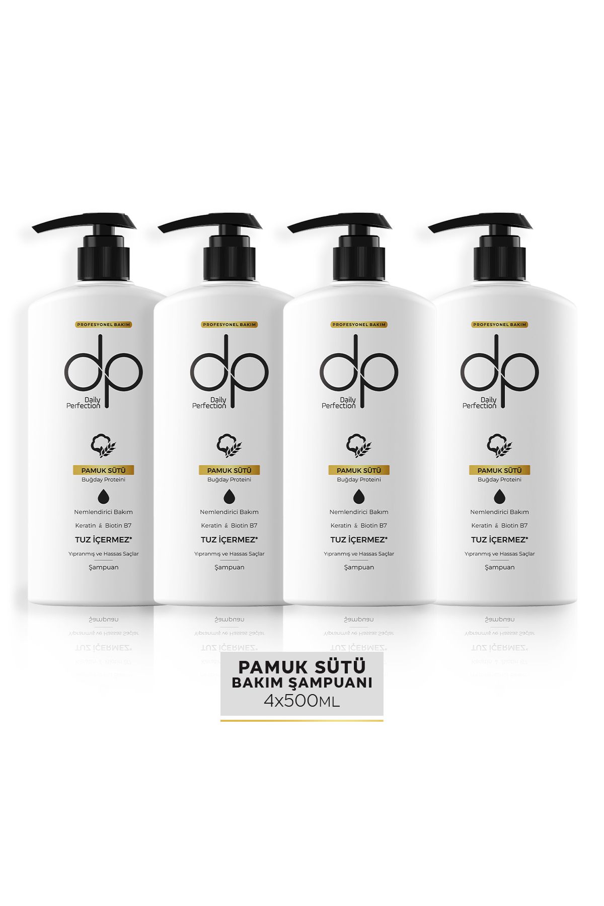 dp Daily Perfection Şampuan Pamuk Sütü 500 ml X 4 Adet