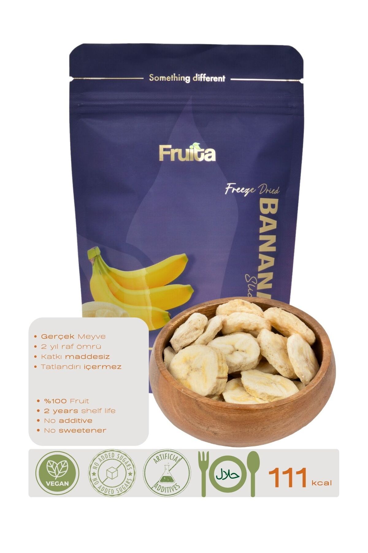 Fruita Dilim Muz Dondurularak Kurutulmuş Meyve 30gr Sağlıklı Atıştırmalık Freeze Dried