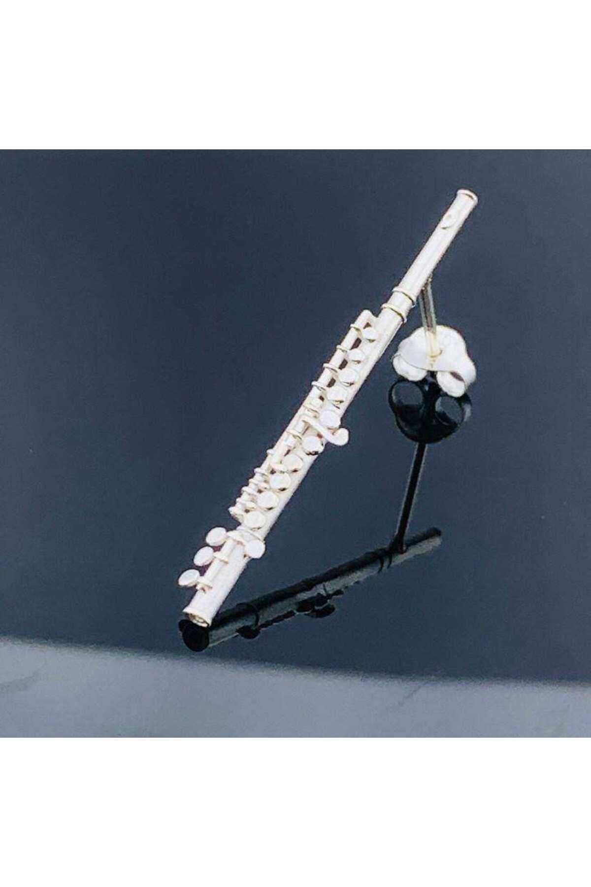 BUTİK GÜMÜŞ Gümüş Yan Flüt Tek Küpe (bg-kp-159)