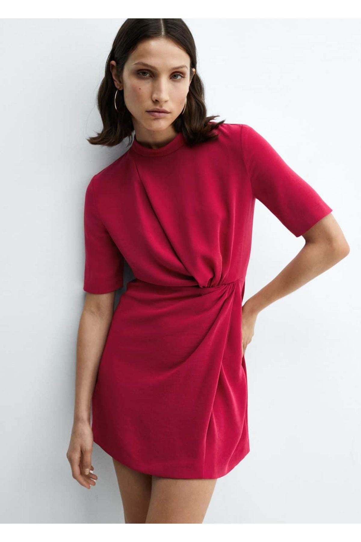 MANGO Drape detaylı elbise