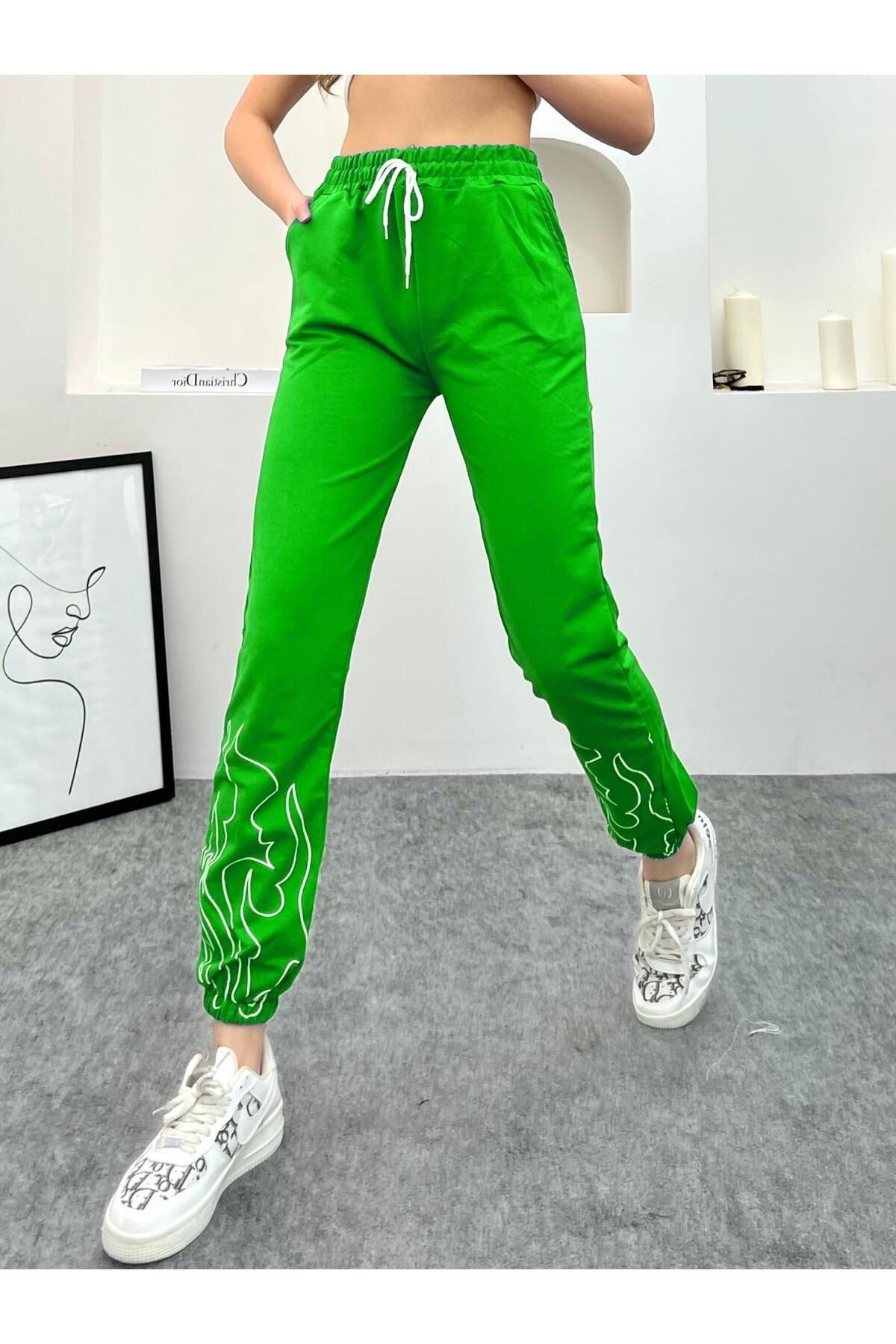 DCL STYLE RAHAT KALIP PAÇA BASKI DETAYLI ALT EŞOFMAN