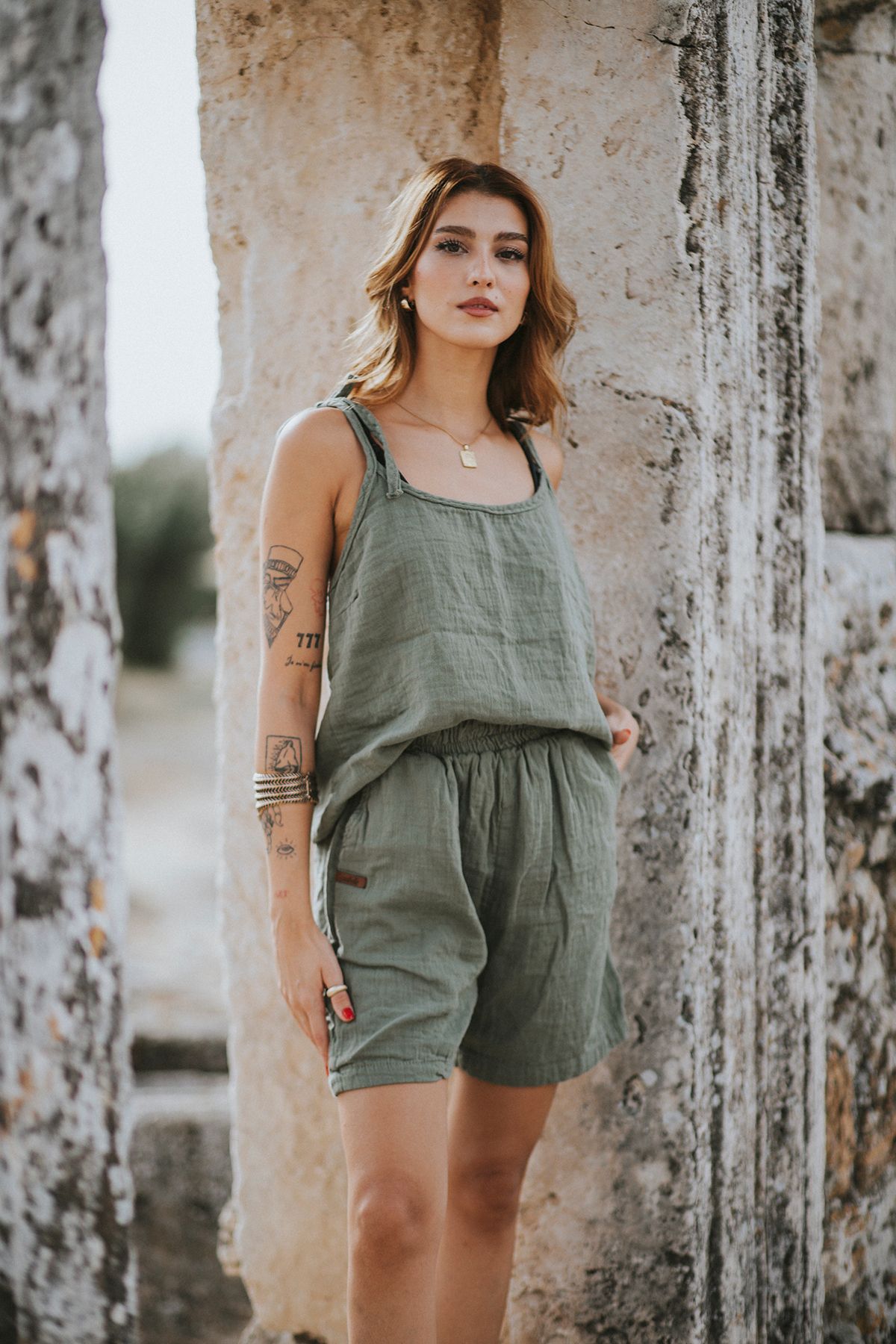 Cosibello Home Fiore Müslin Şort Naturel