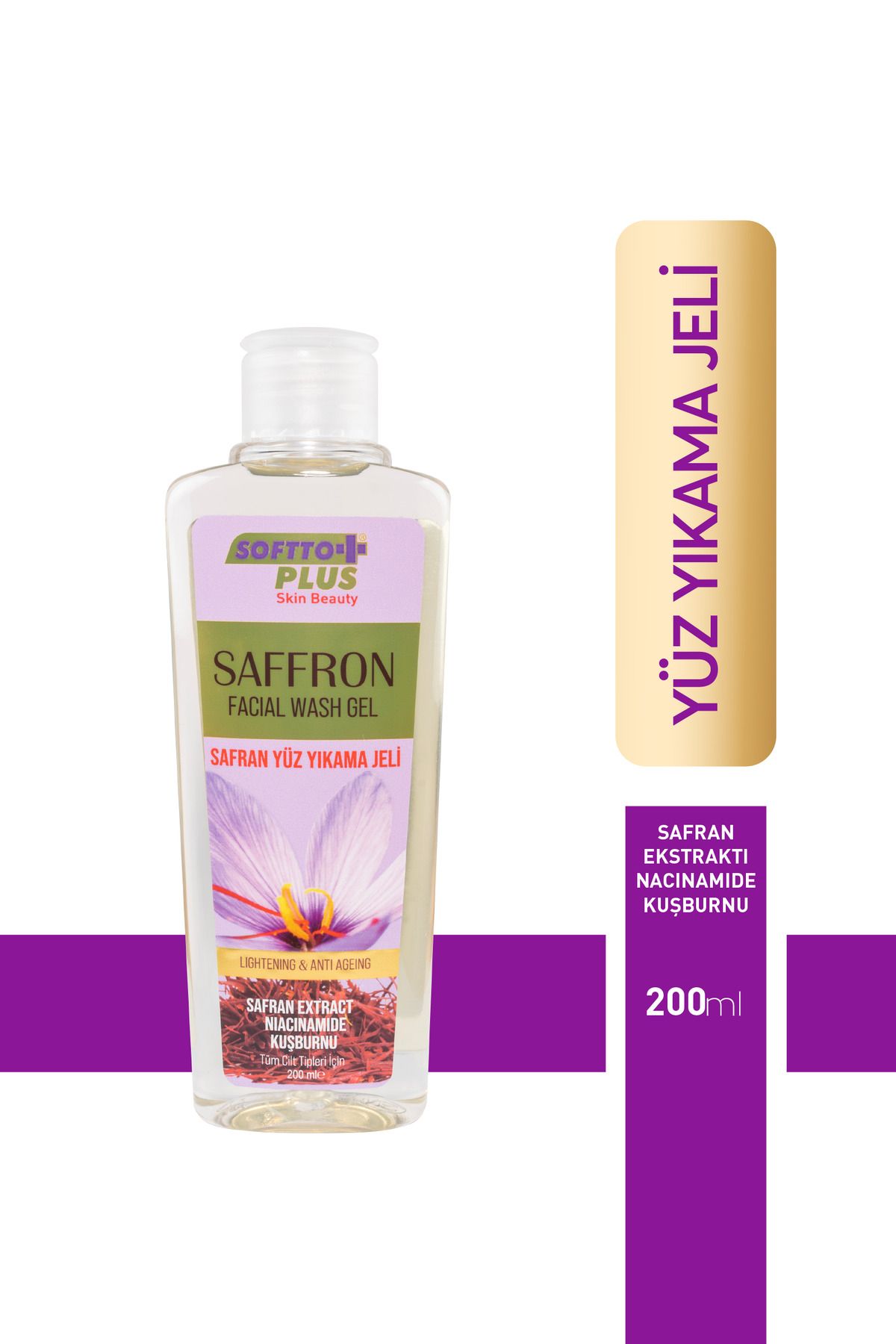 Softto Plus SAFRAN YÜZ YIKAMA JELİ 200 ml