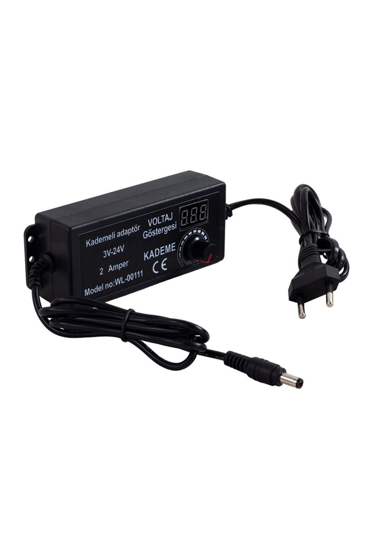 Monte Lua 3 Volt - 24 Volt, 2 Amper, Ayarlanabilir Güç Adaptörü, 5.5x2.5mm Uçlu, Dijital Ekranlı Ayarlı,