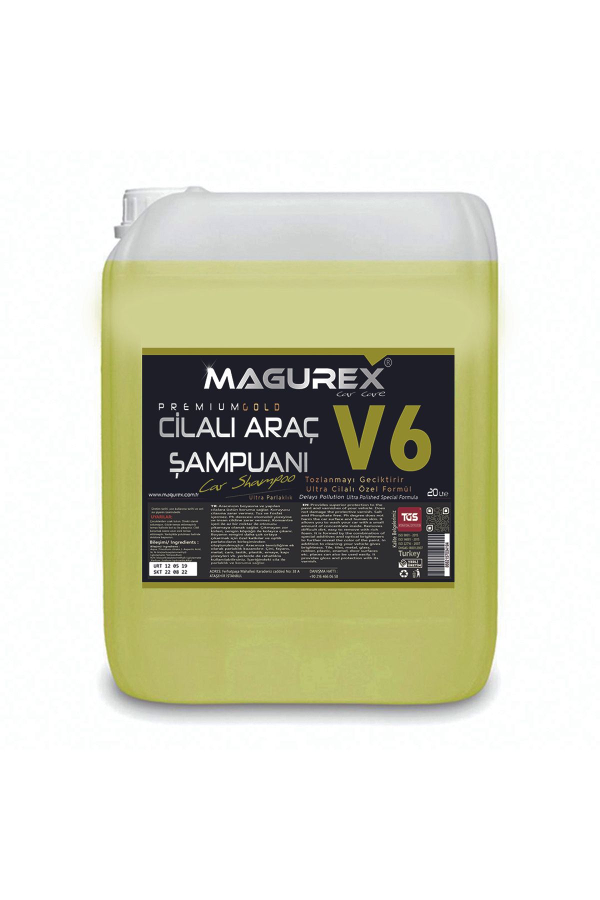 magurex V6 Araç Şampuani Ultra 1/60  20 L
