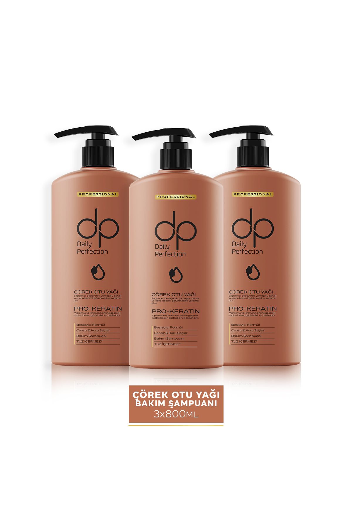 dp Daily Perfection Şampuan Çörek Otu Yağı 800 ml X 3 Adet