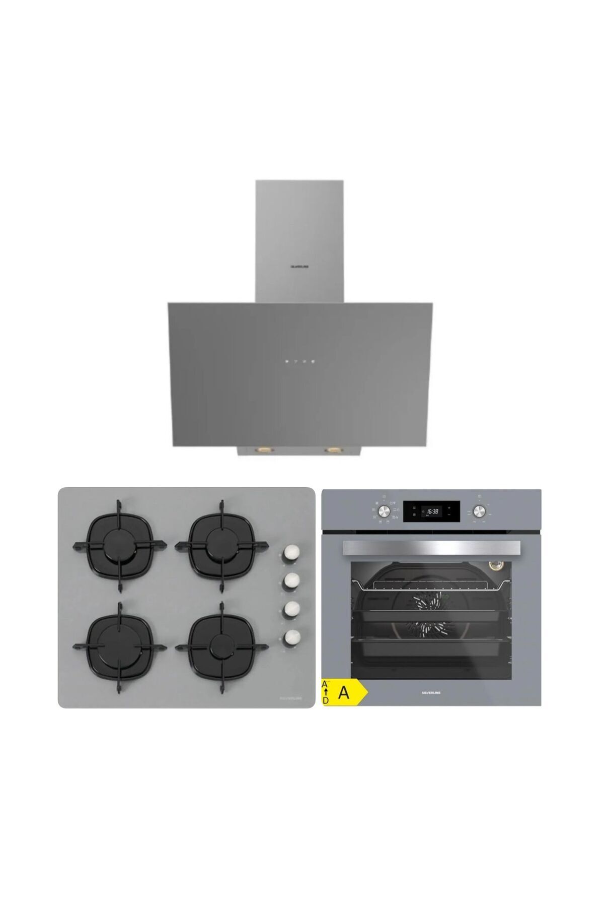 Gri Cam Ankastre Set ( 3481 Flam - CS5335S02 - BO6504S01 )