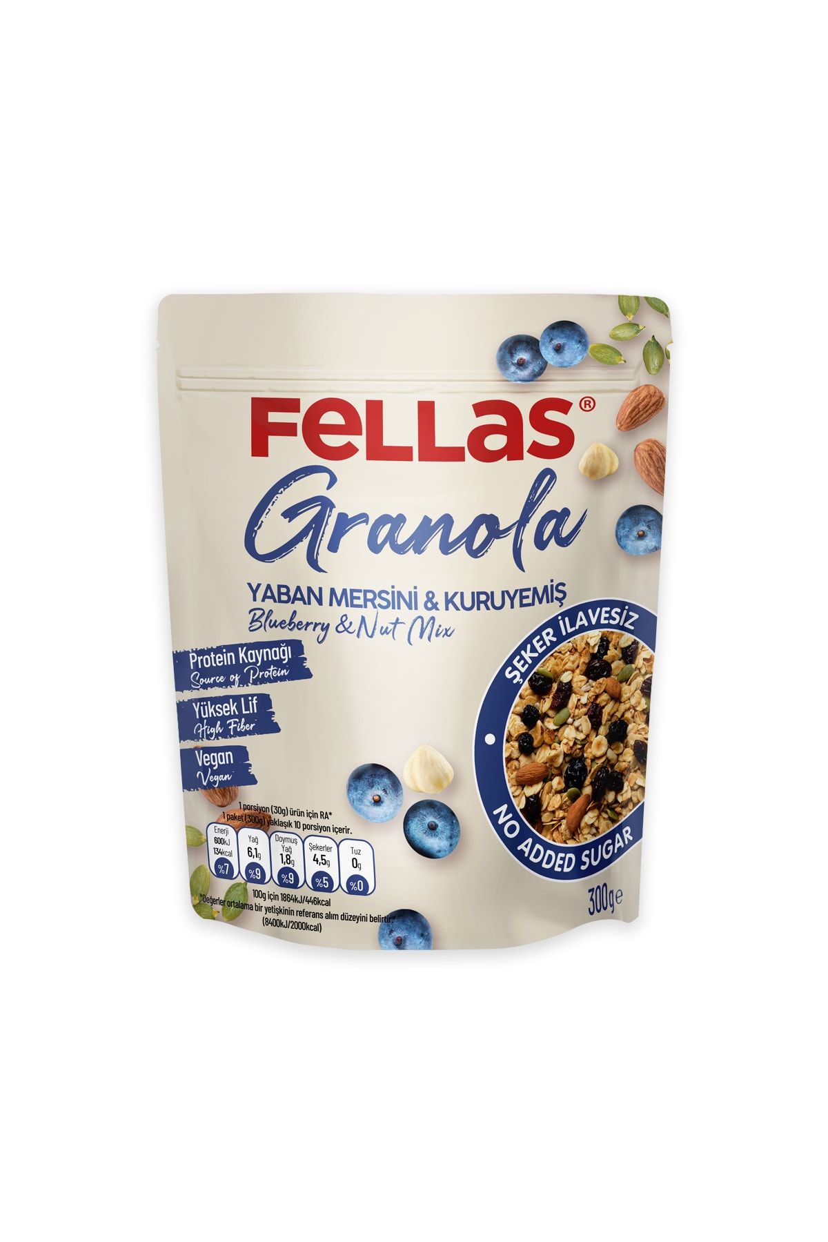 Fellas Granola - Yaban Mersinli & Kuruyemişli 300 Gr