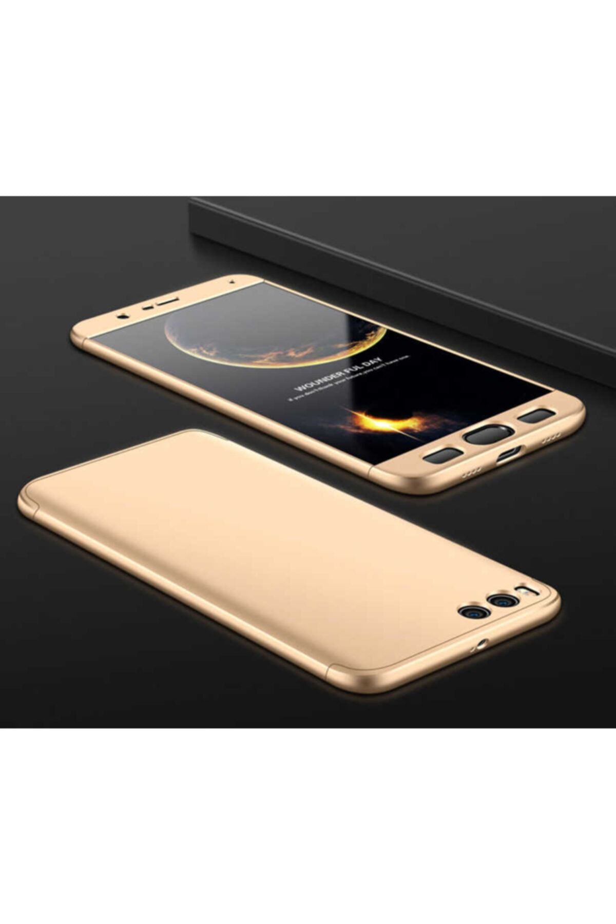 Nezih Case Xiaomi Mi Note 3 Uyumlu Sert Silikon Kılıf (MAT GÖRÜNÜM ULTRA İNCE) Gold