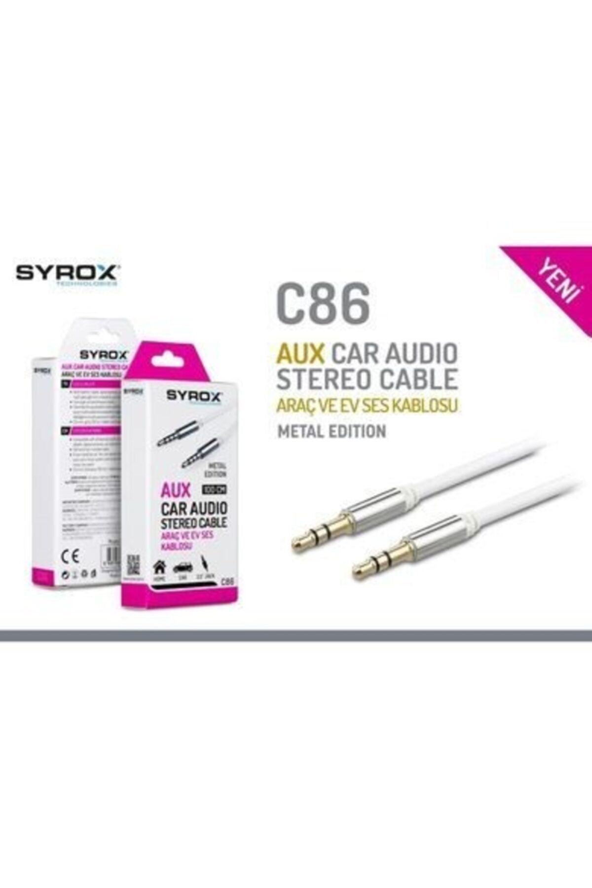 Syrox C86 Aux Kablosu Metal Edition