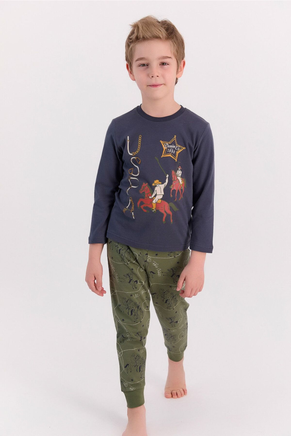 U.S. Polo Assn. Antrasit Erkek Çocuk Ribanalı Pijama Takımı