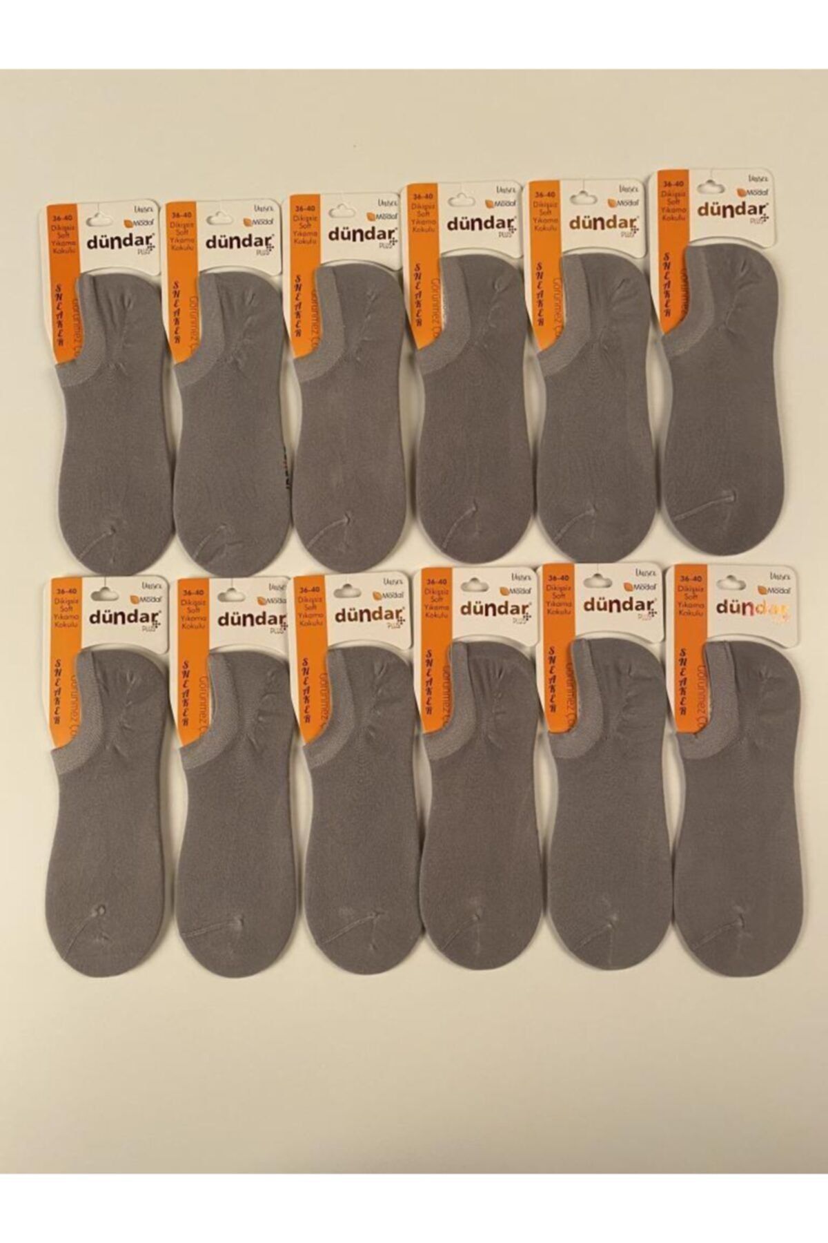 Dündar Unisex Sneaker Çorap Modal Dikişsiz 12'li