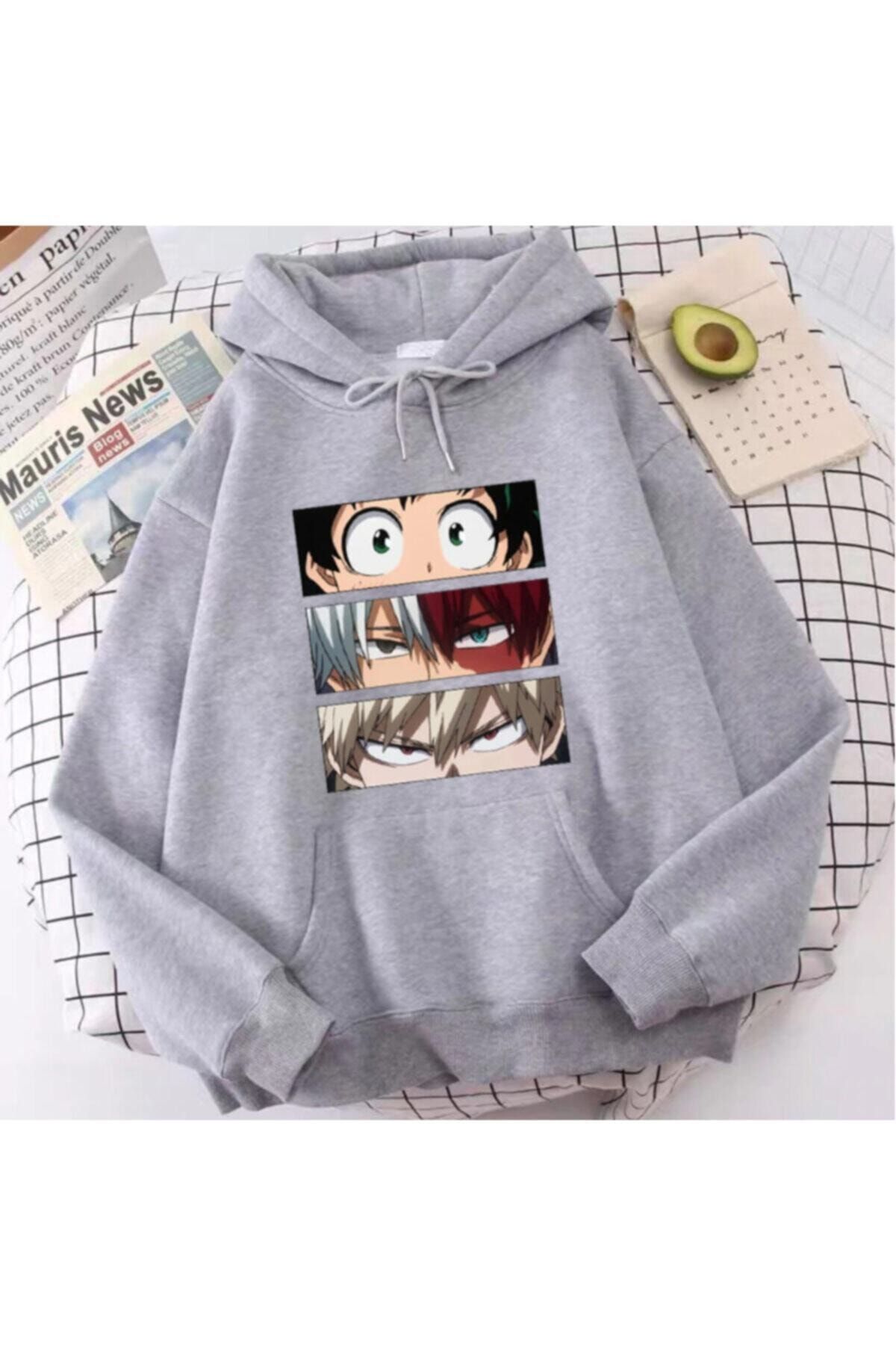 MOREJHN Unisex Anime Naruto My Hero Academia Kapüşonlu Sweatshirt Hoodie Oversize