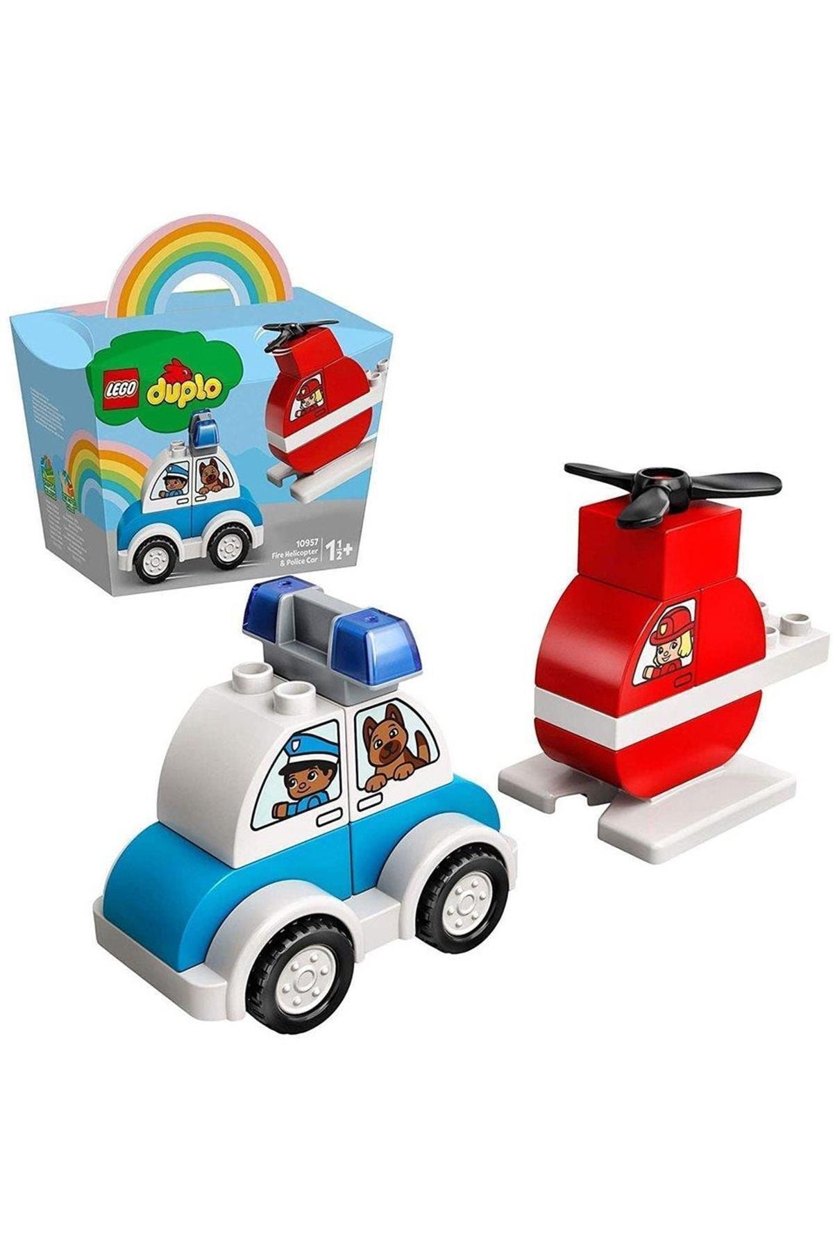 LEGO Duplo Ilk Itfaiye Helikopterim Ve Polis Arabam 10957 14 Parça Lisansli Ürün