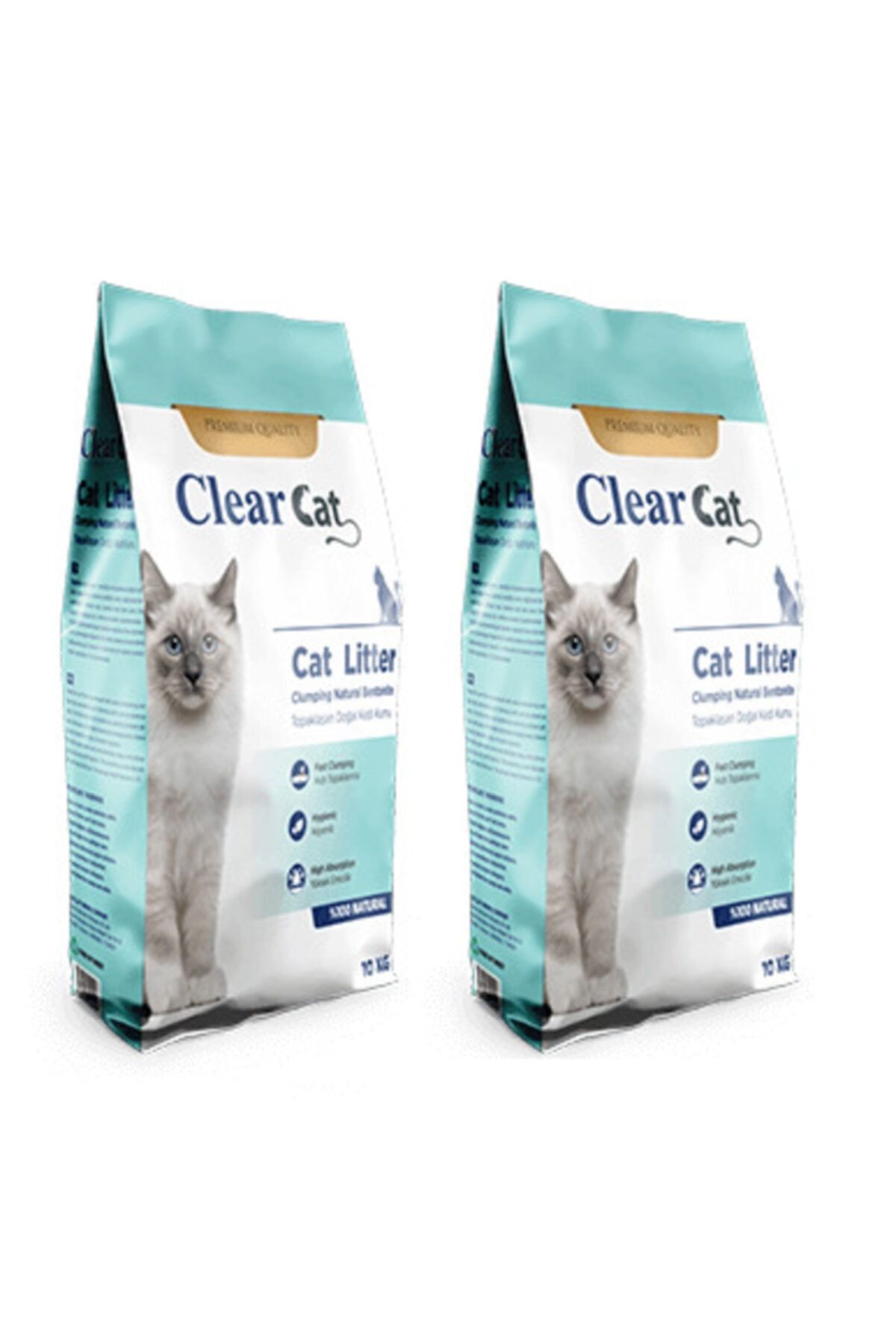 Clear Cat Clearcat Kokusuz Topaklanan Bentonit Kedi Kumu Ince 10 Lt* 2 Adet