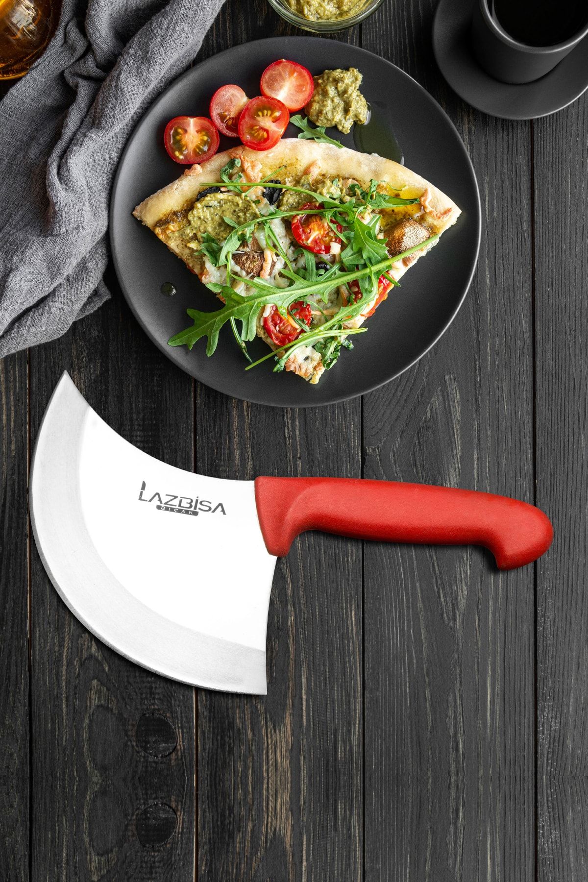LAZBİSA Mutfak Bıçak Seti Börek Pizza Pide Hilal Satır