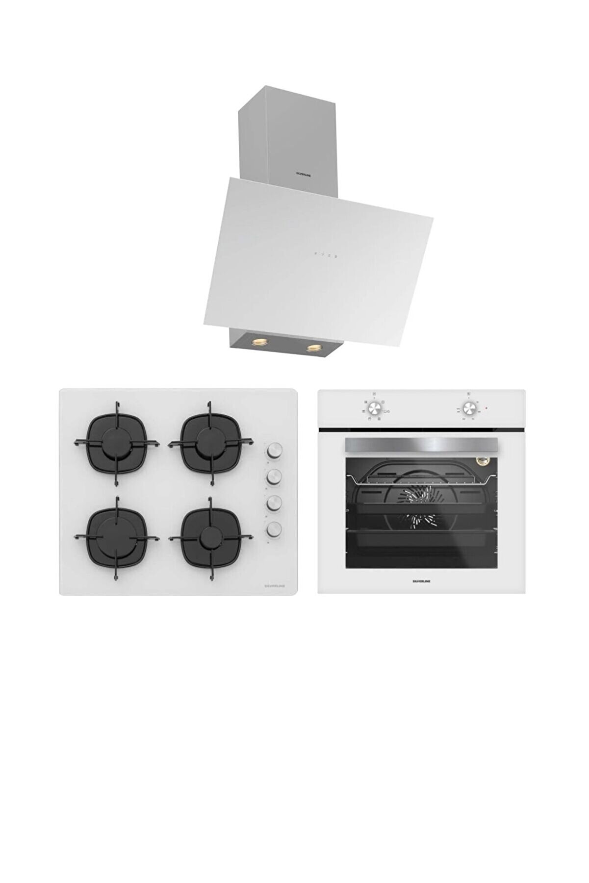 Beyaz Cam Ankastre Set (3481 Flam - CS5335W01 - BO6501W01 )