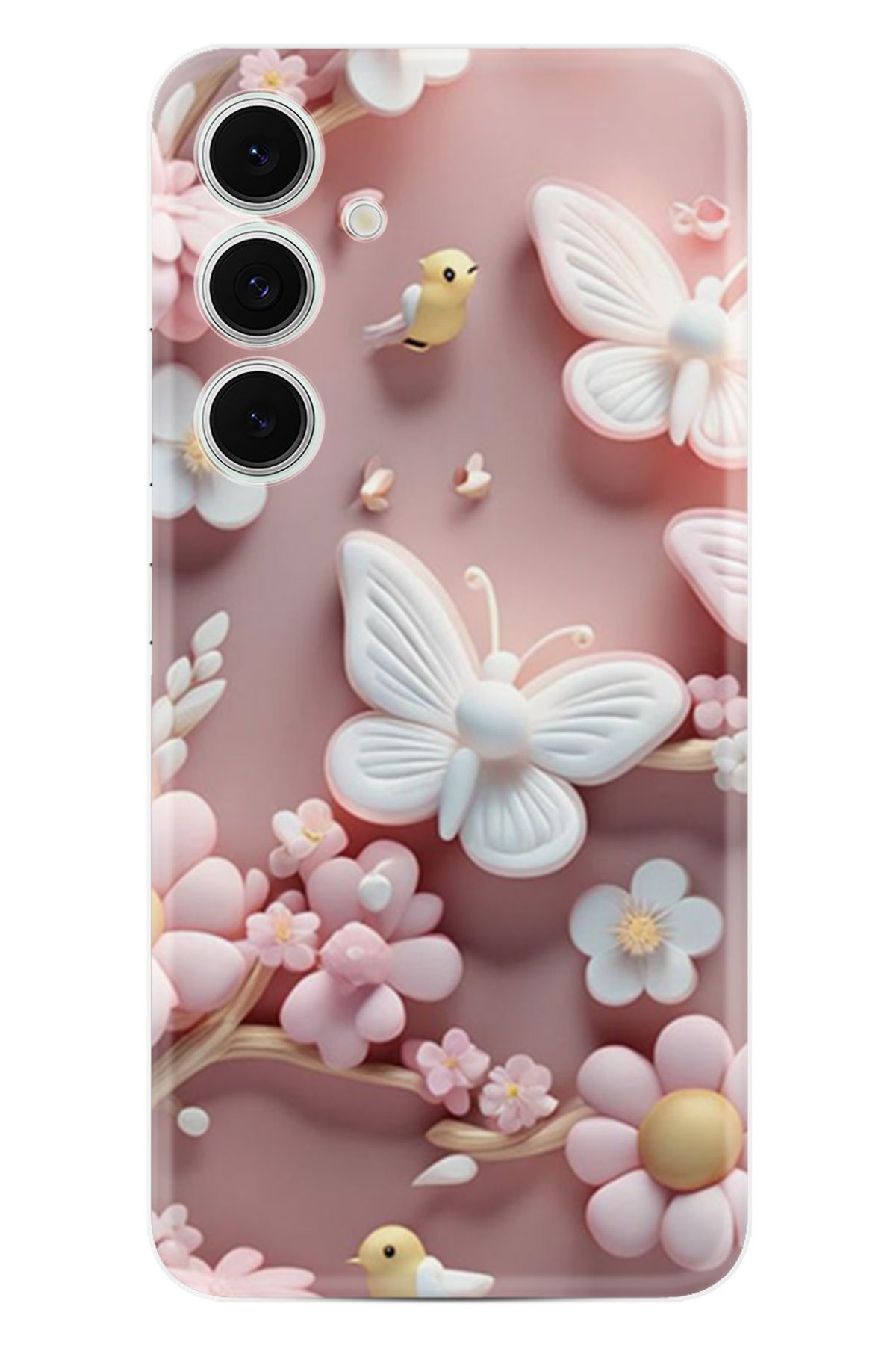 Kılıfland Samsung Galaxy A16 Kılıf Boutique Baskılı Resimli Pembe Kelebekler Pcode -088