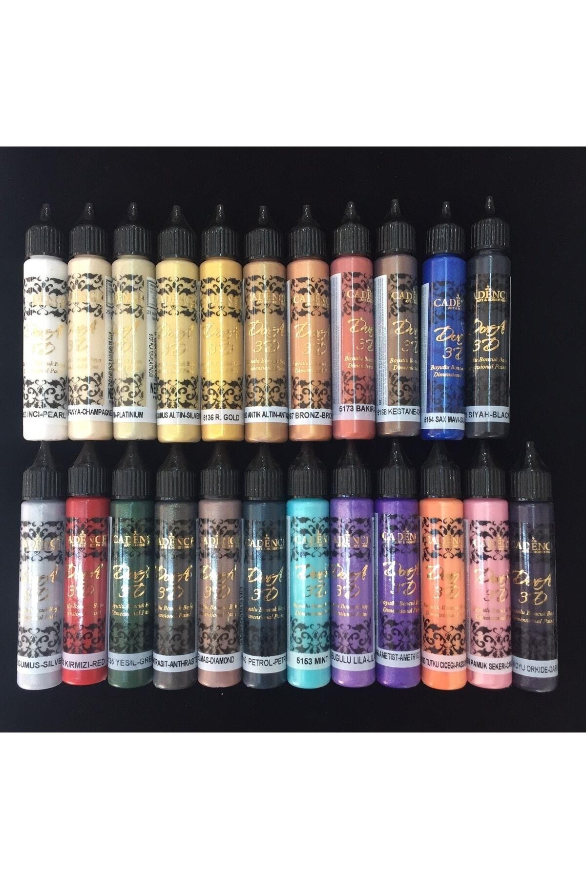Cadence 3d Boncuk Boya 23 Lü Set - Boyutlu Boya 25 Ml X 23 Adet