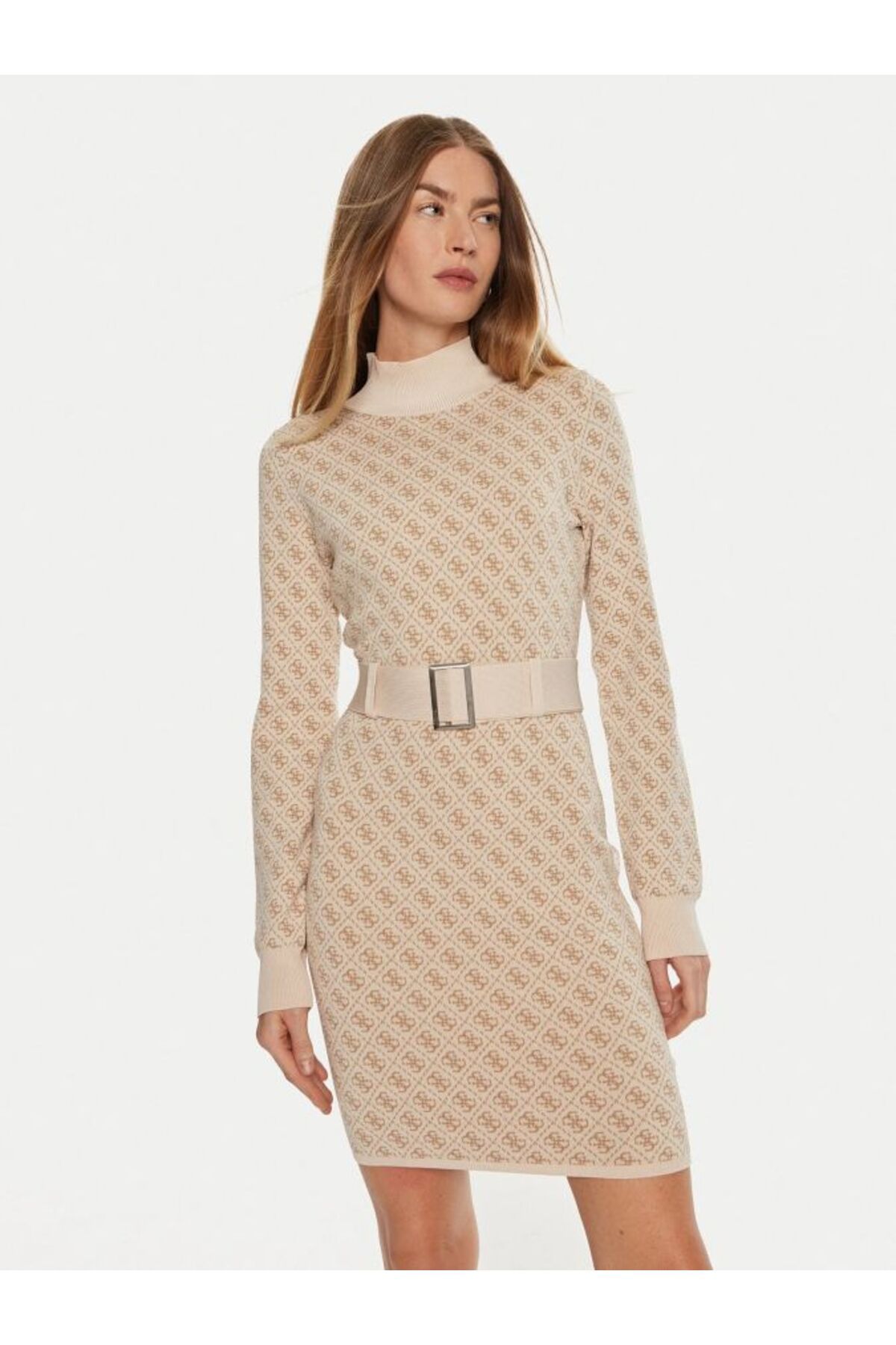 Guess Kadın 4g Logolu Triko Mini Elbise