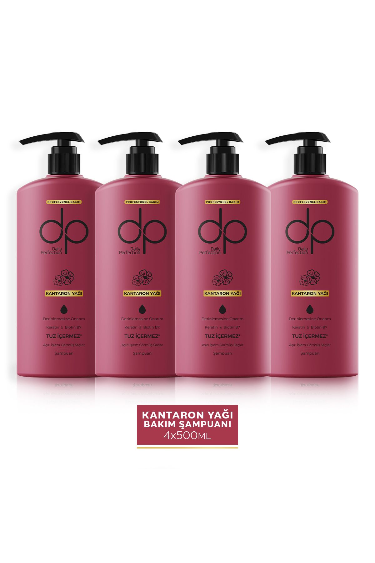 dp Daily Perfection Kantaron Yağı Tuzsuz Şampuan 500 ml X 4 Adet