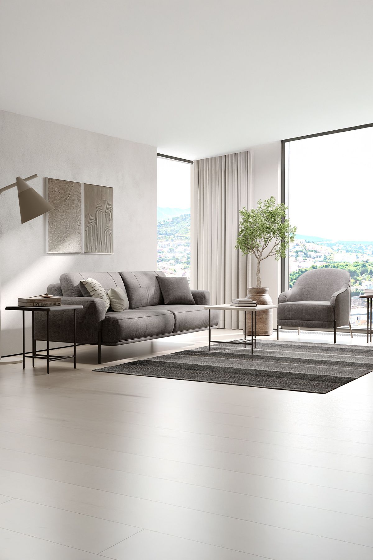 Enza Home Varena Koltuk Takımı - Vizon