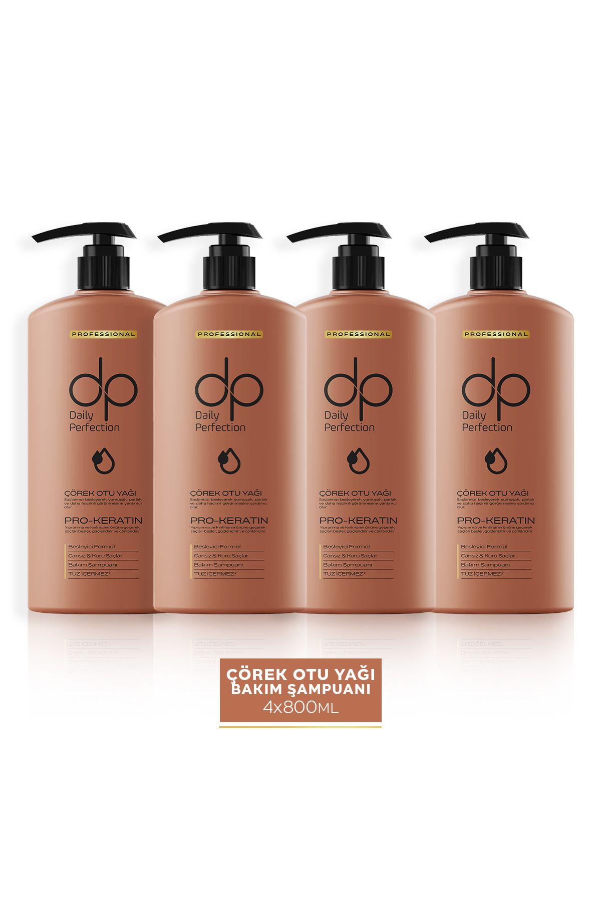 dp Daily Perfection Şampuan Çörek Otu Yağı 800 ml X 4 Adet