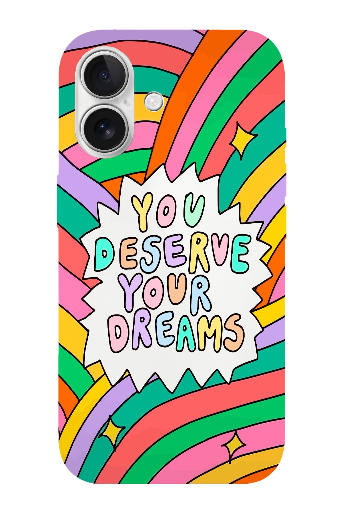 Elorakılıf Iphone 16 Uyumlu You Deserve Your Dreams Tasarımlı Baskılı Şeffaf Kılıf