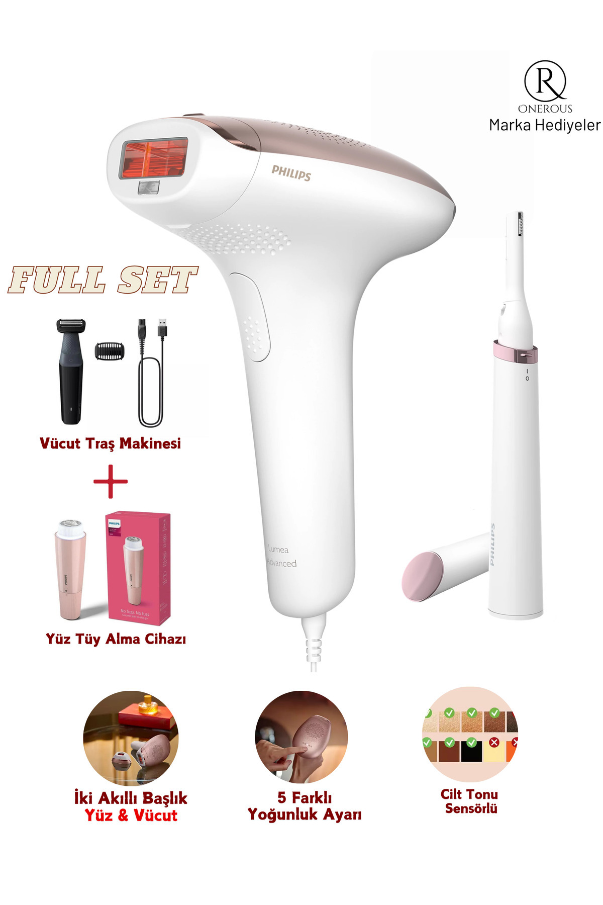 2 Başlık Premium Yüz _157 Vücüt Bakım _157 Lazer Epilasyon Seti | Tüy Alma, Kalem Düzeltici Avantajlı Set