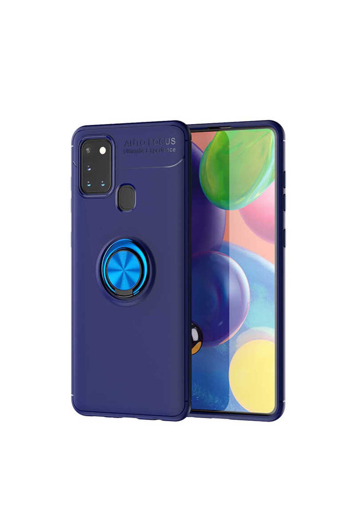 halkhouse Galaxy M31 Uyumlu Kılıf Auto Focus Yüzüklü Standlı Ravel Silikon Kapak