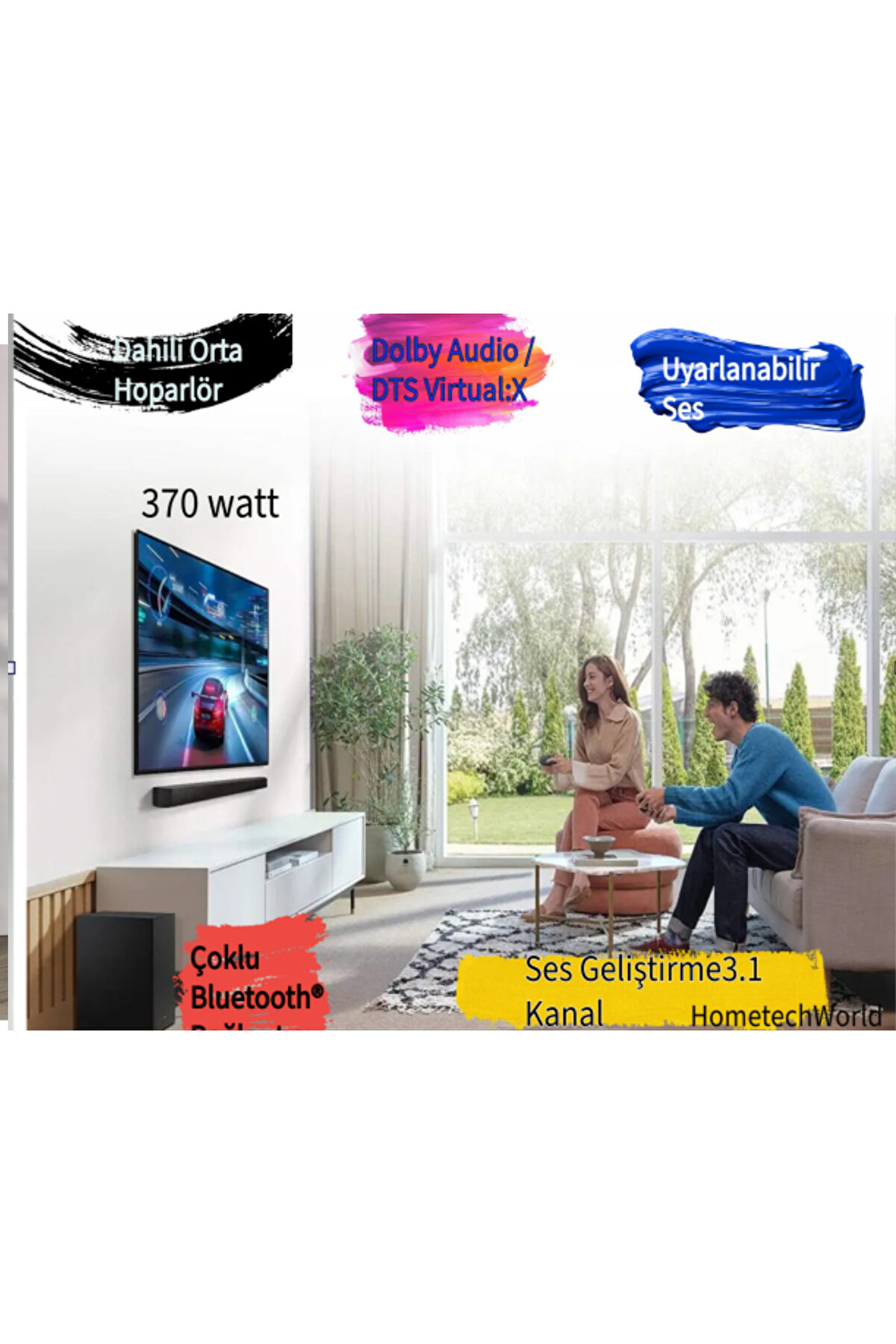 Ortam Sesleri Dahili Orta Hoparlör Ile Sinema Deneyiminizi Geliştirin 3.1 Kanal 370w