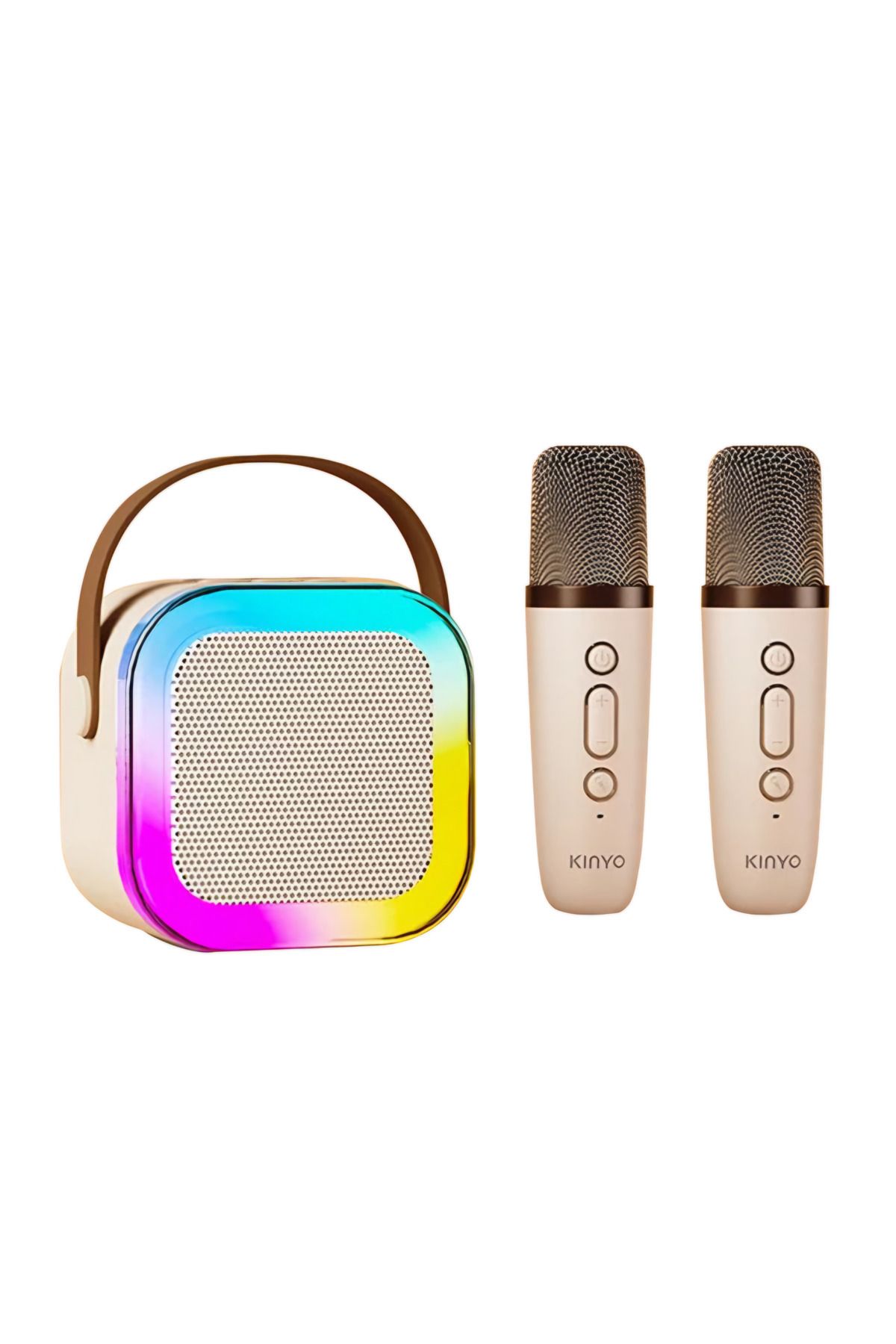 beemen Mini Taşınabilir Rgb Karaoke Tek Mikrofonlu Bluetooth Kablosuz Hoparlör Radyo K12