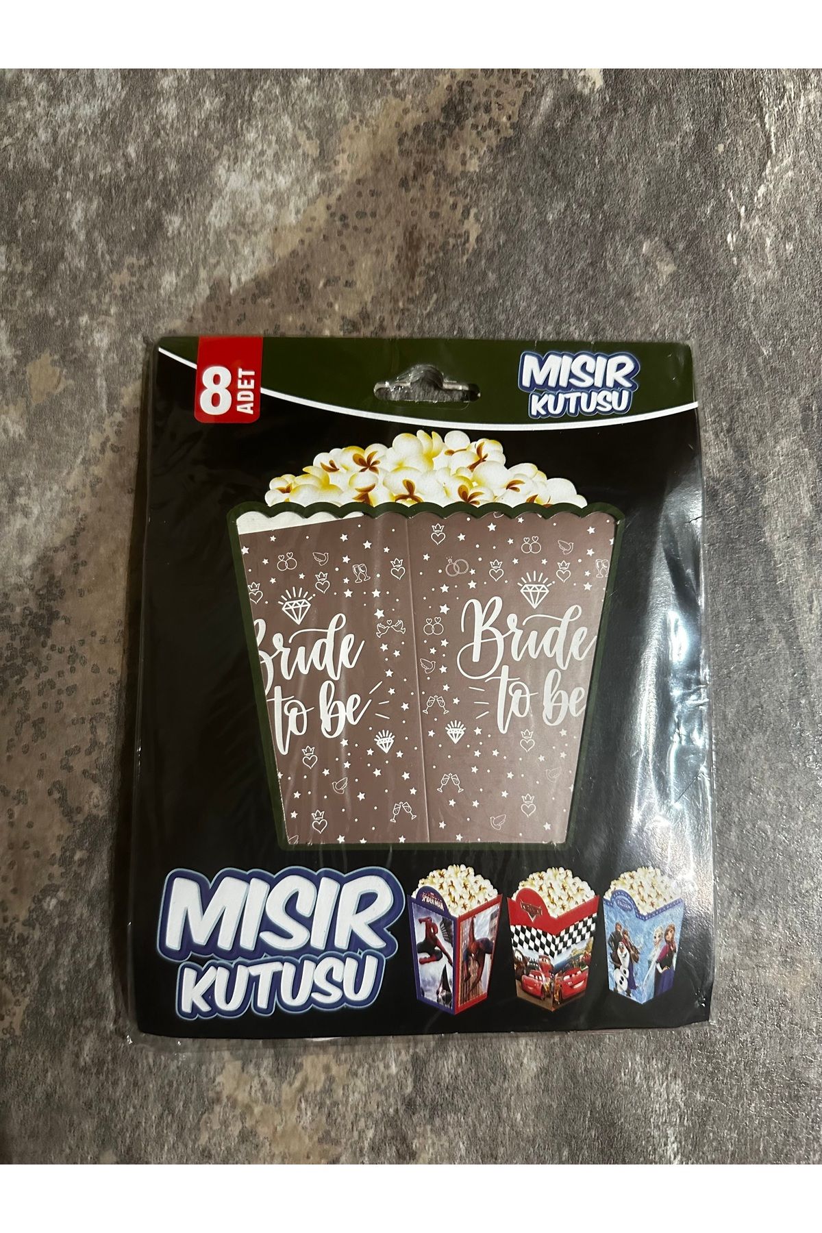 Party Partycom rose gold renkli ‘’Bride to be’’ yazılı karton mısır popcorn kutusu 8 adet