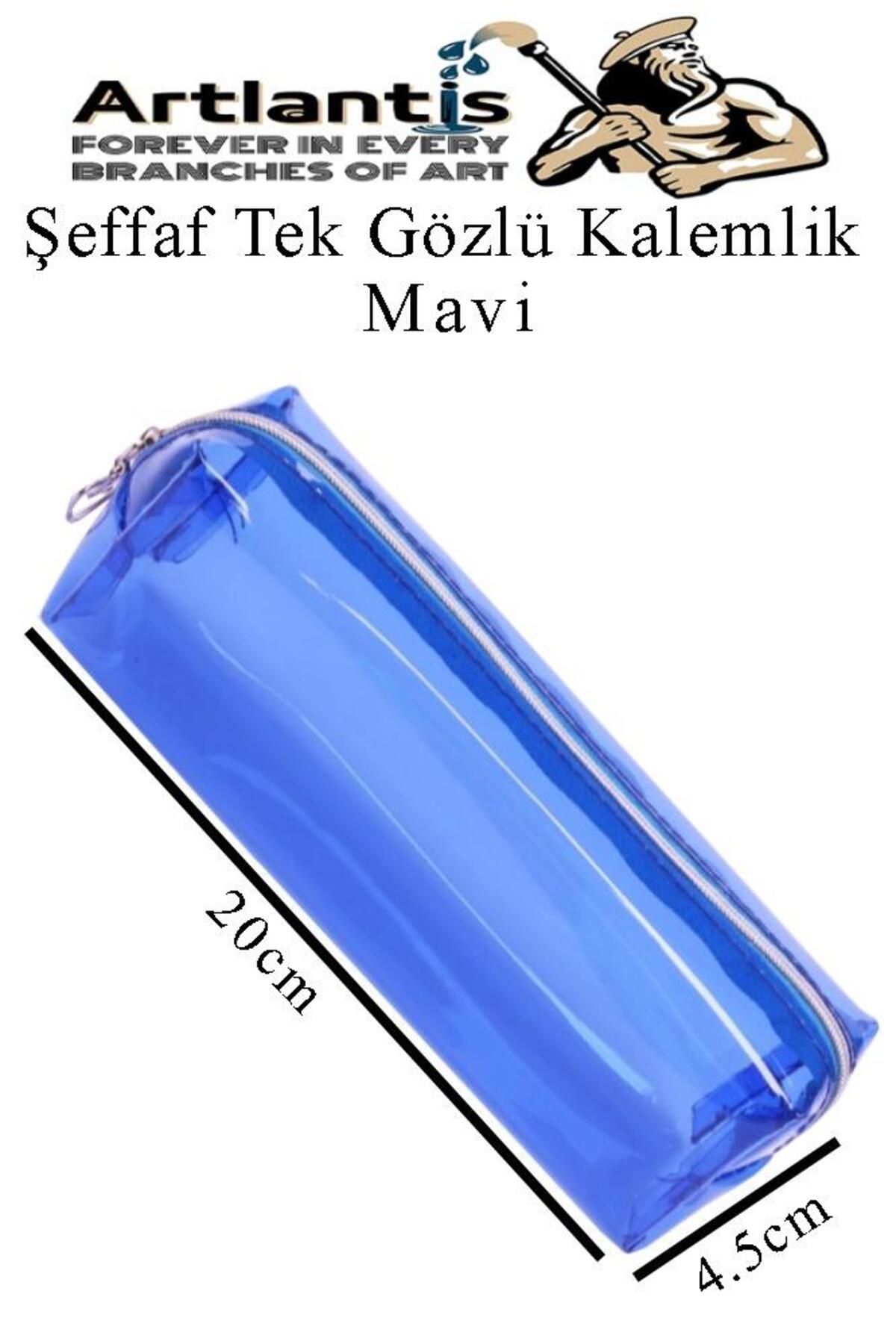 Artlantis Şeffaf Kalemlik 1 Adet Tek Gözlü Transparan Kalem Kutusu Fosforlu Renkli Silikon Tek Bölmeli Makyaj