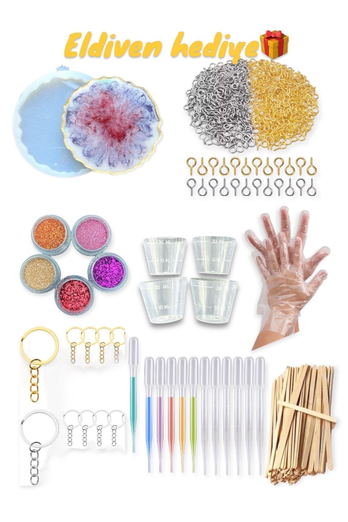 se7enck 300 Parça Epoksi Başlangıç Set, Epoksi Kalıp Set, Epoksi Reçine Seti