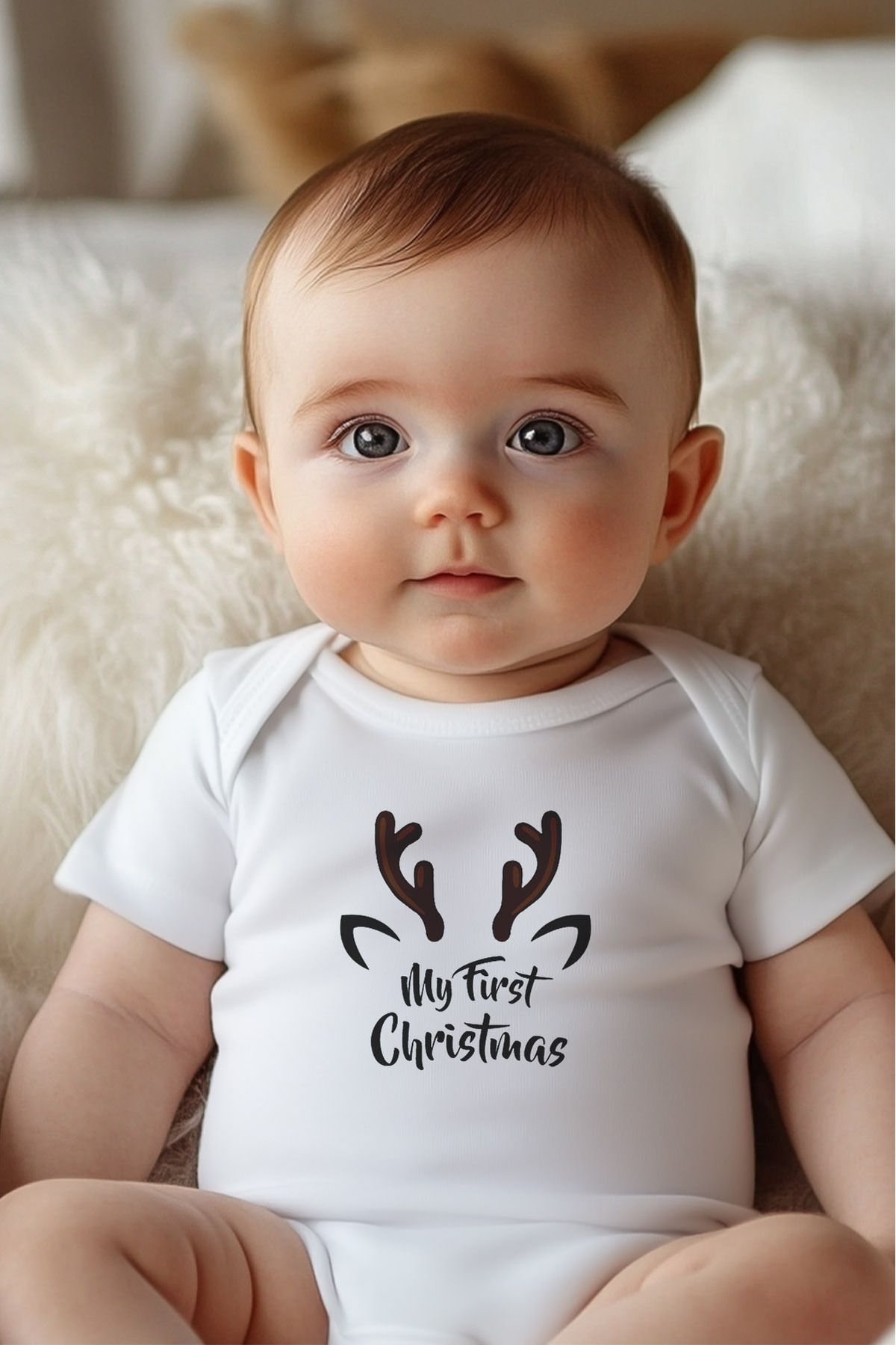 Astral Baby My First Christmas Kısa Kol Organik Bebek Body