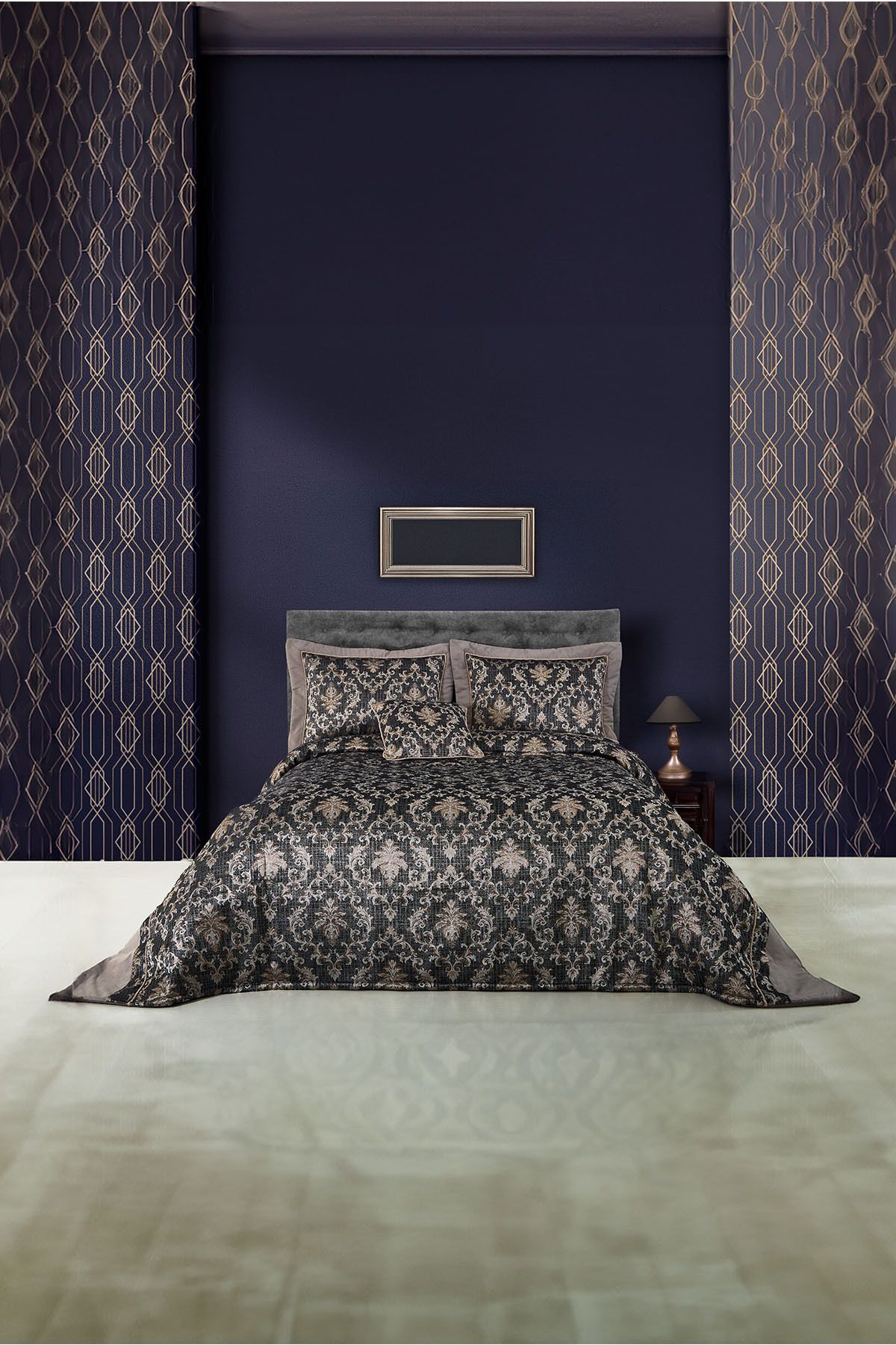 Nazik Home Almina Desenli Yatak Örtüsü Çift Kişilik