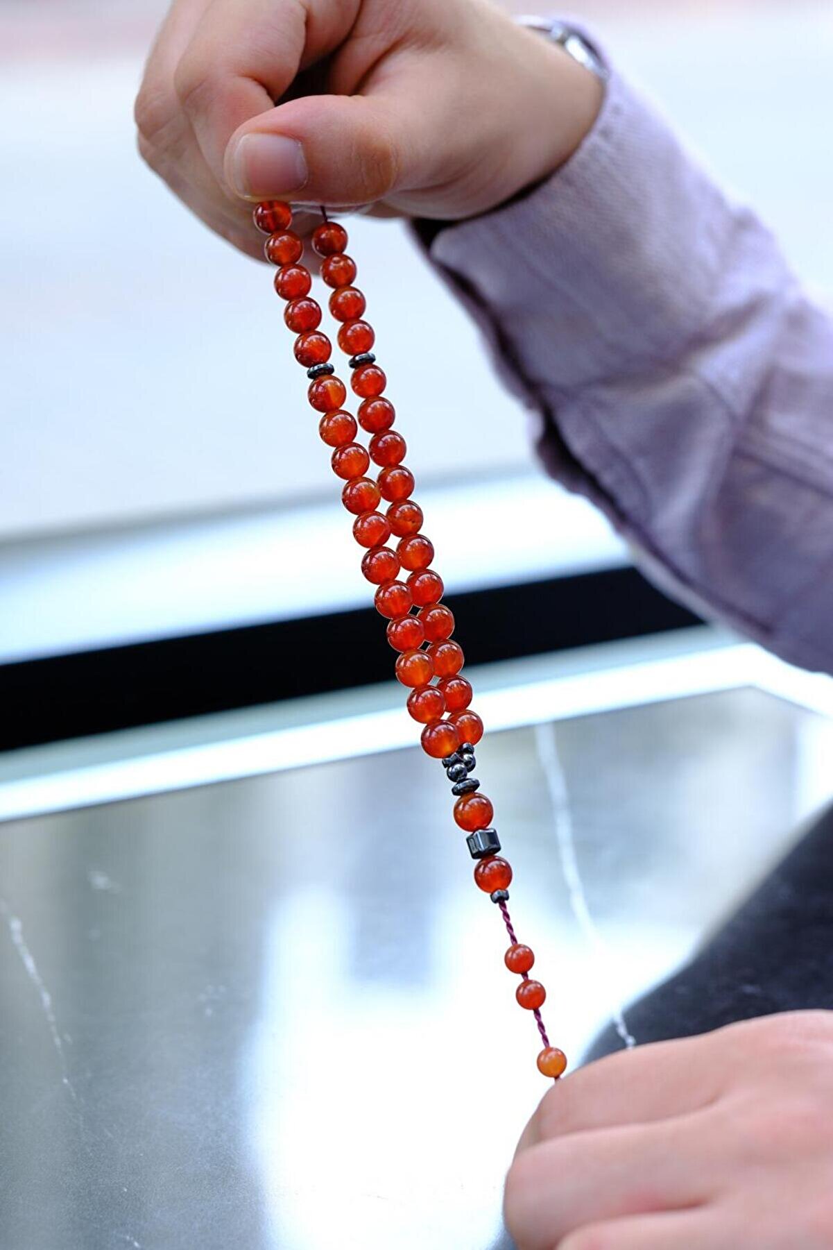 Dergah Tesbih Orjinal Doğal Akik Taşı Tesbih - Doğal Taş Tesbihler