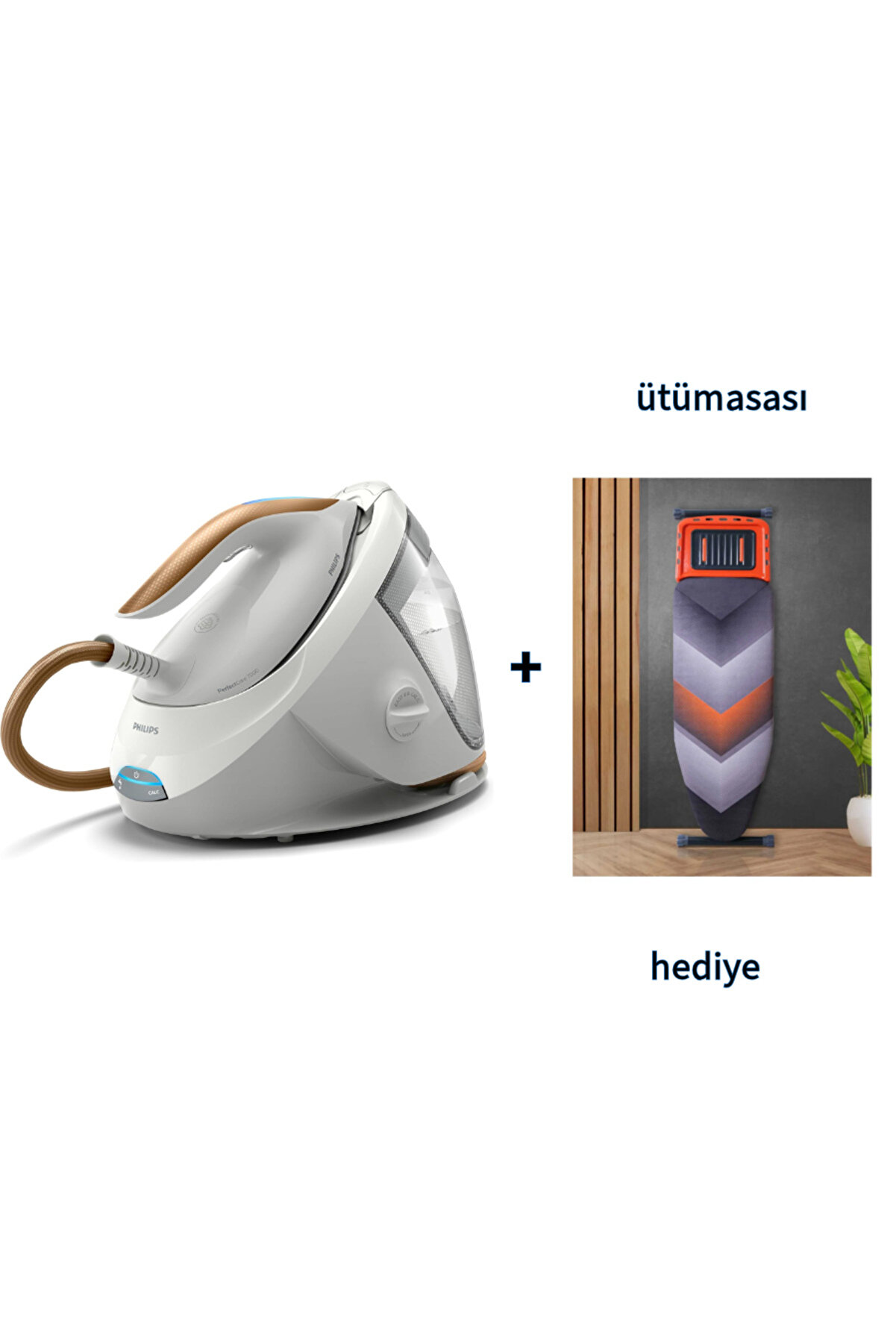 PerfectCare Buhar Kazanlı 7000 Serisi, Şok Buhar,SteamGlide Taban131bizden ütü masası hediye